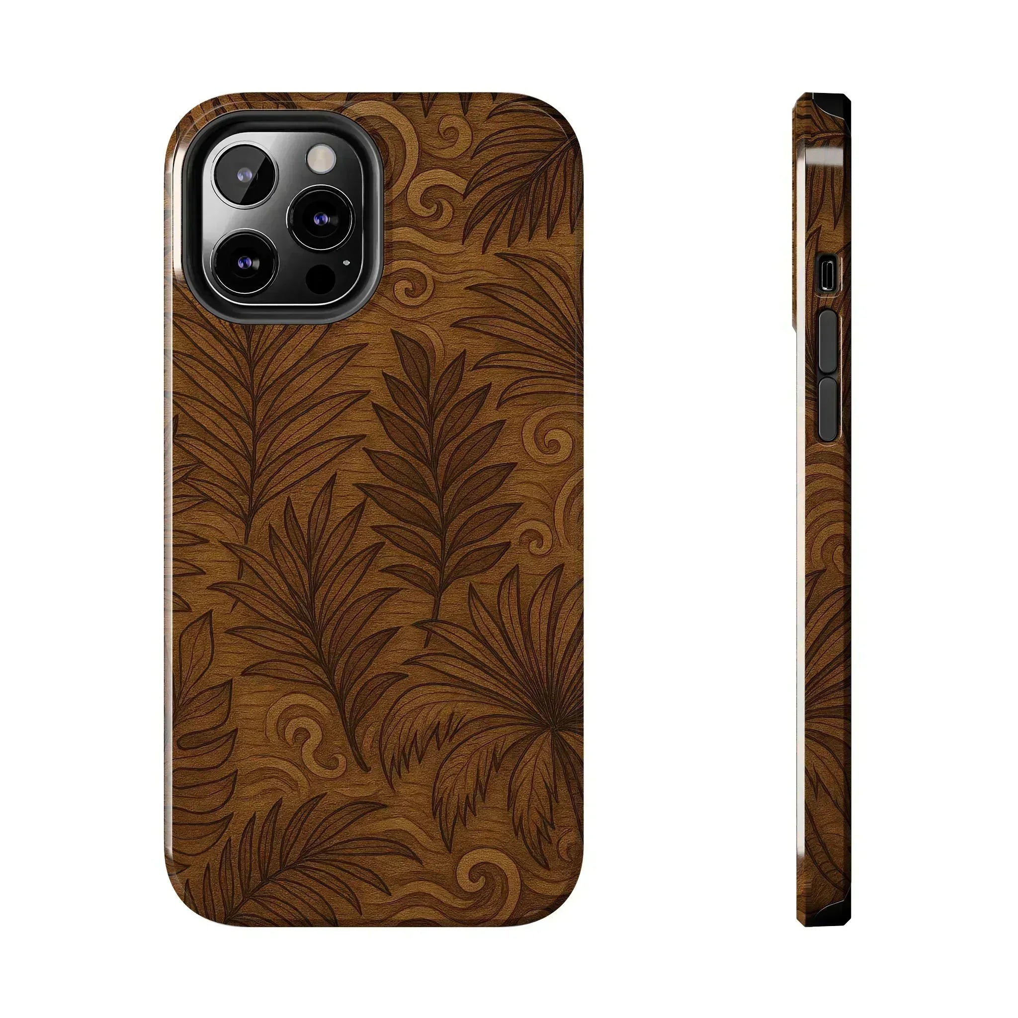 Wood Leaf Armor Phone Case for iPhone and Galaxy - KARARMDESIGN