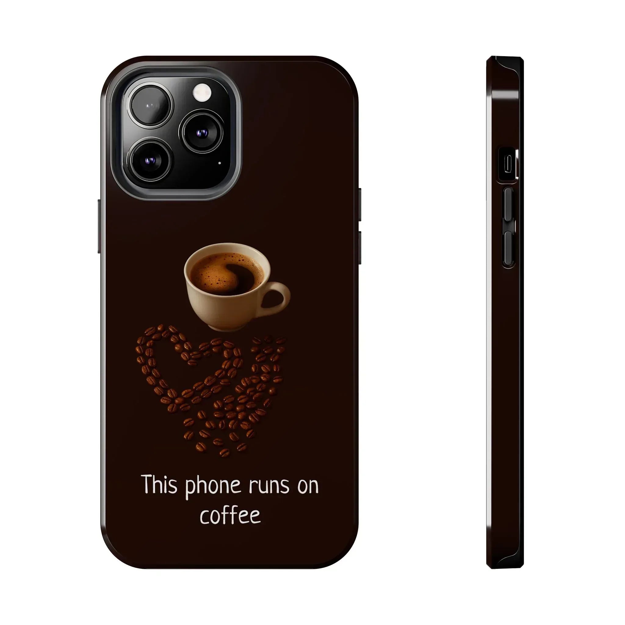 This Phone Runs On Coffee Quote Phone Case for iPhone and Galaxy - KARARMDESIGN