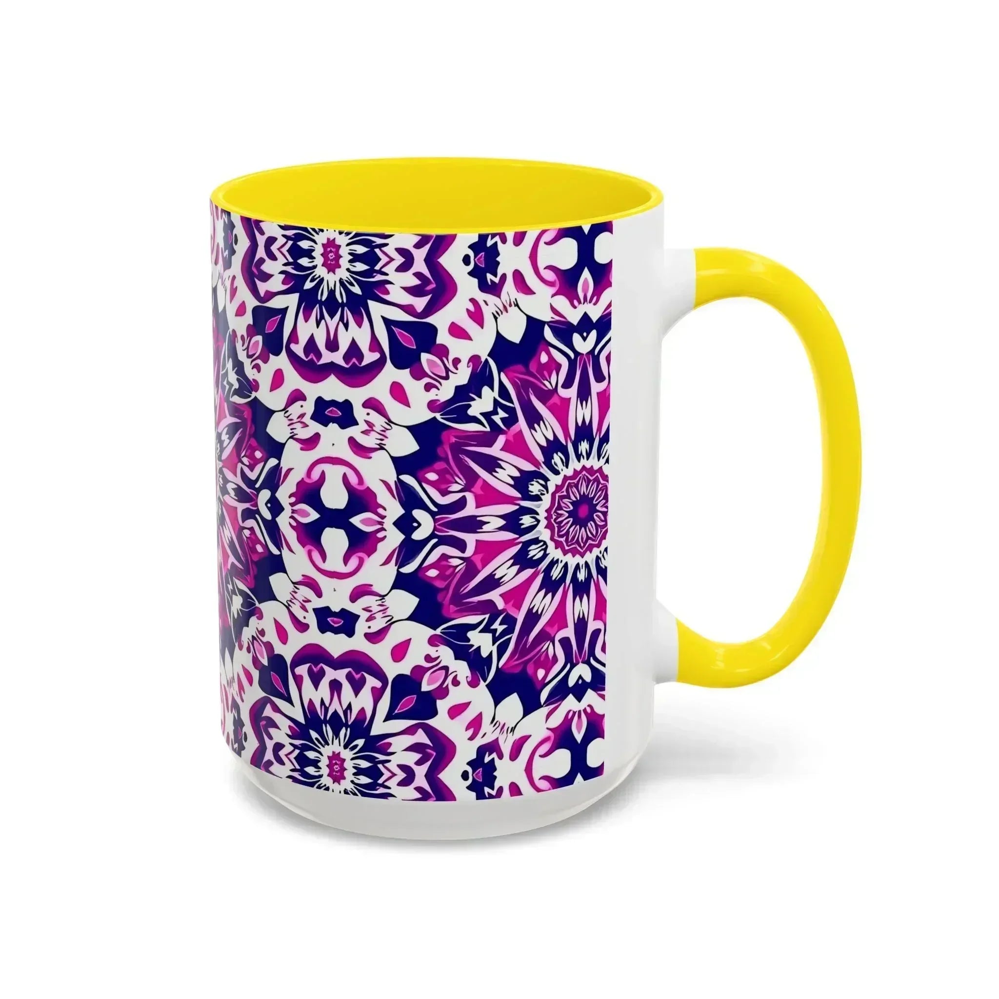 Vibrant Mandala Burst Ceramic Coffee Mug -11 & 15oz - KARARMDESIGN