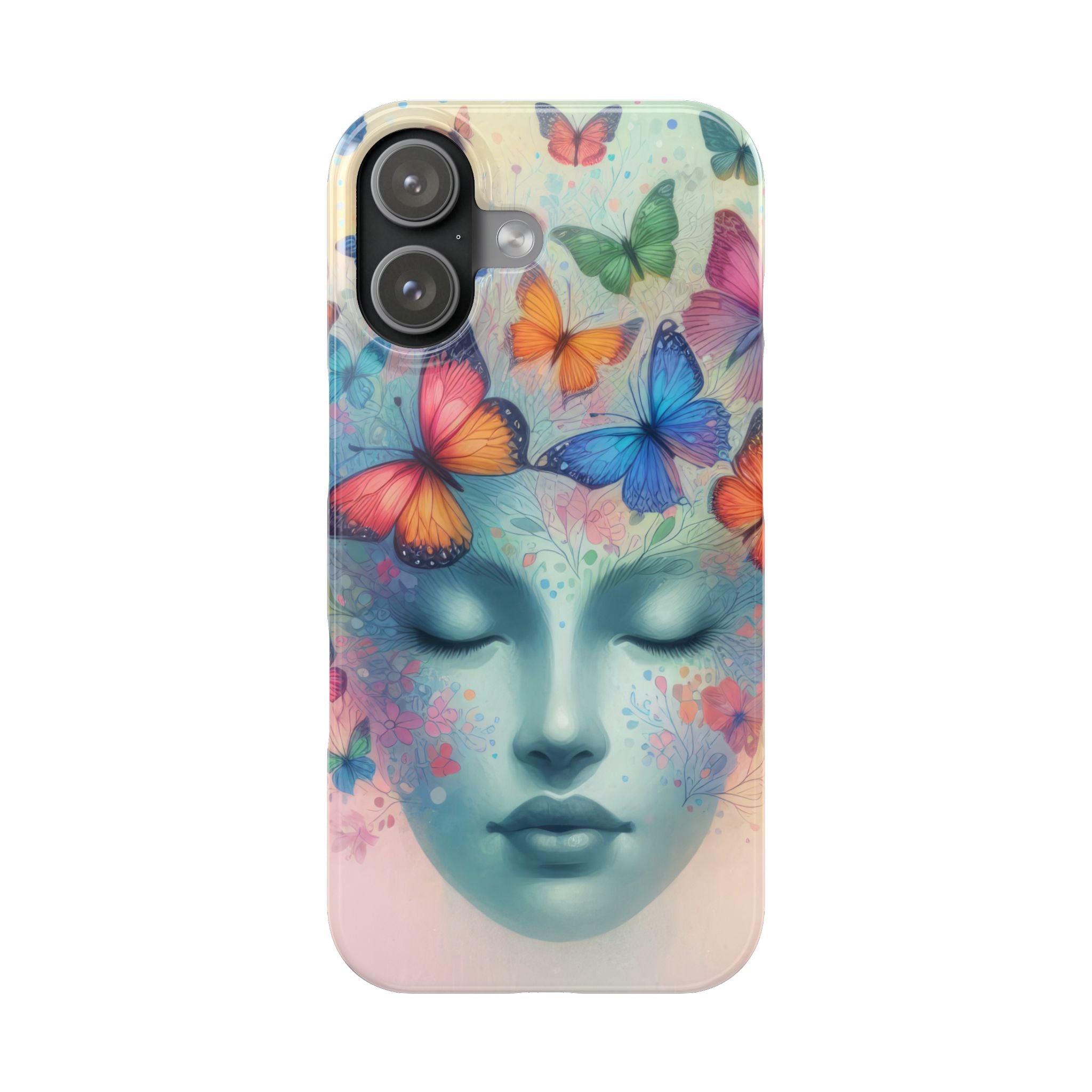 Butterfly Bloom Dreamy Woman Phone Case for iPhone 11-17