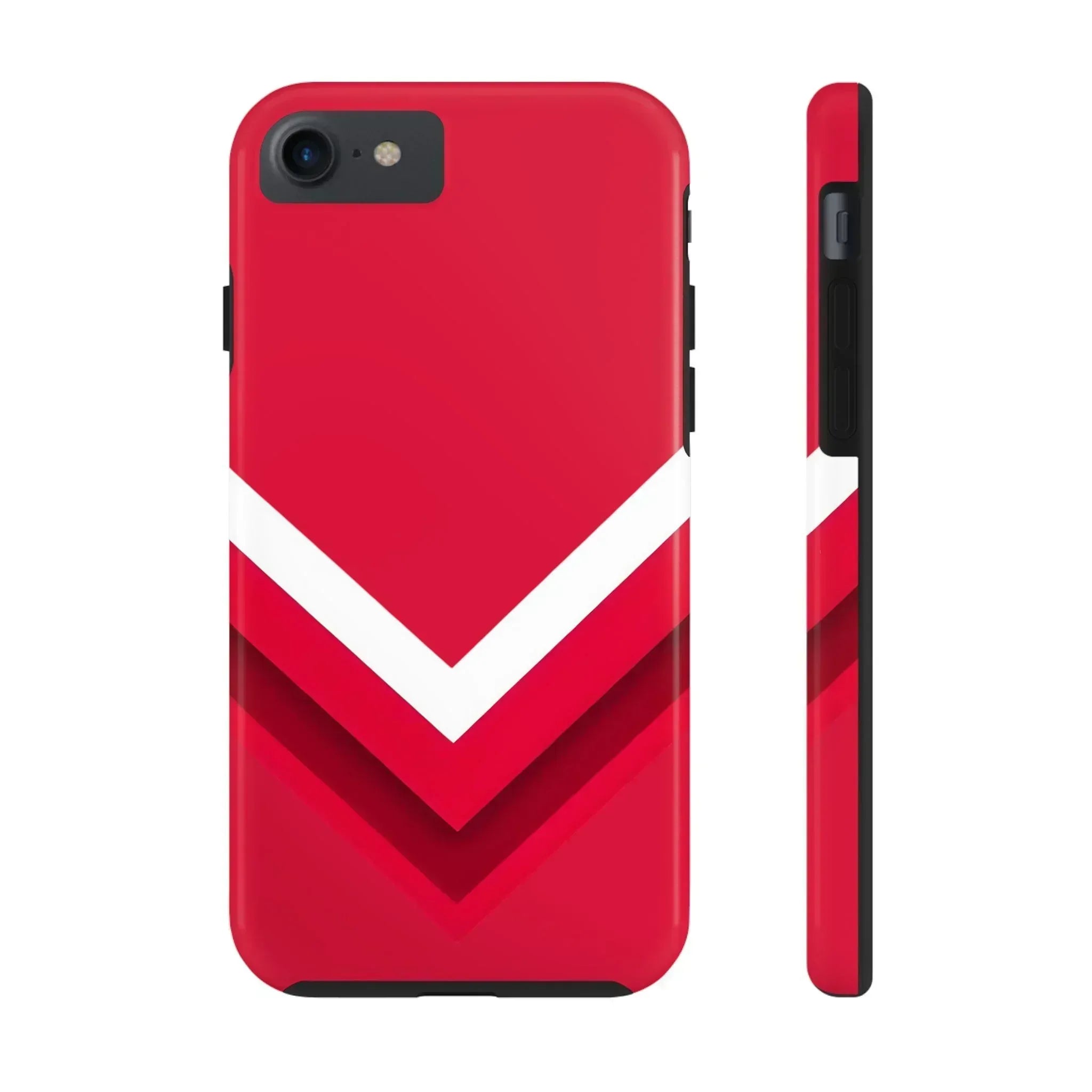 Red Chevron Armor Phone Case for iPhone 11–16 & Galaxy S21–S24 - KARARMDESIGN