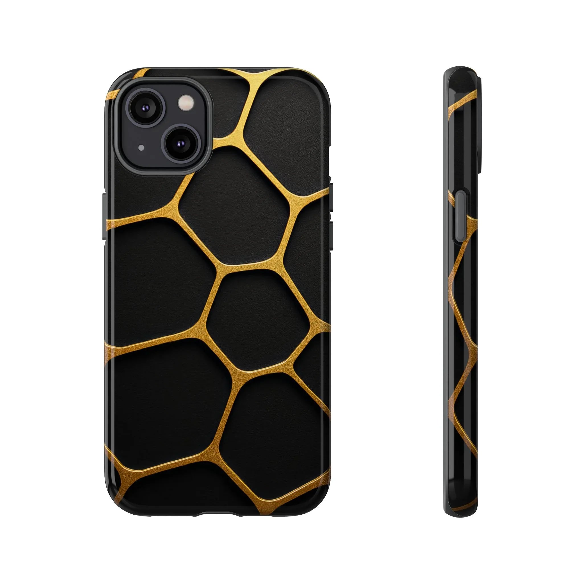 Golden Cellscape Phone Case for iPhone 8-17 and Galaxy S20-S25 - KARARMDESIGN