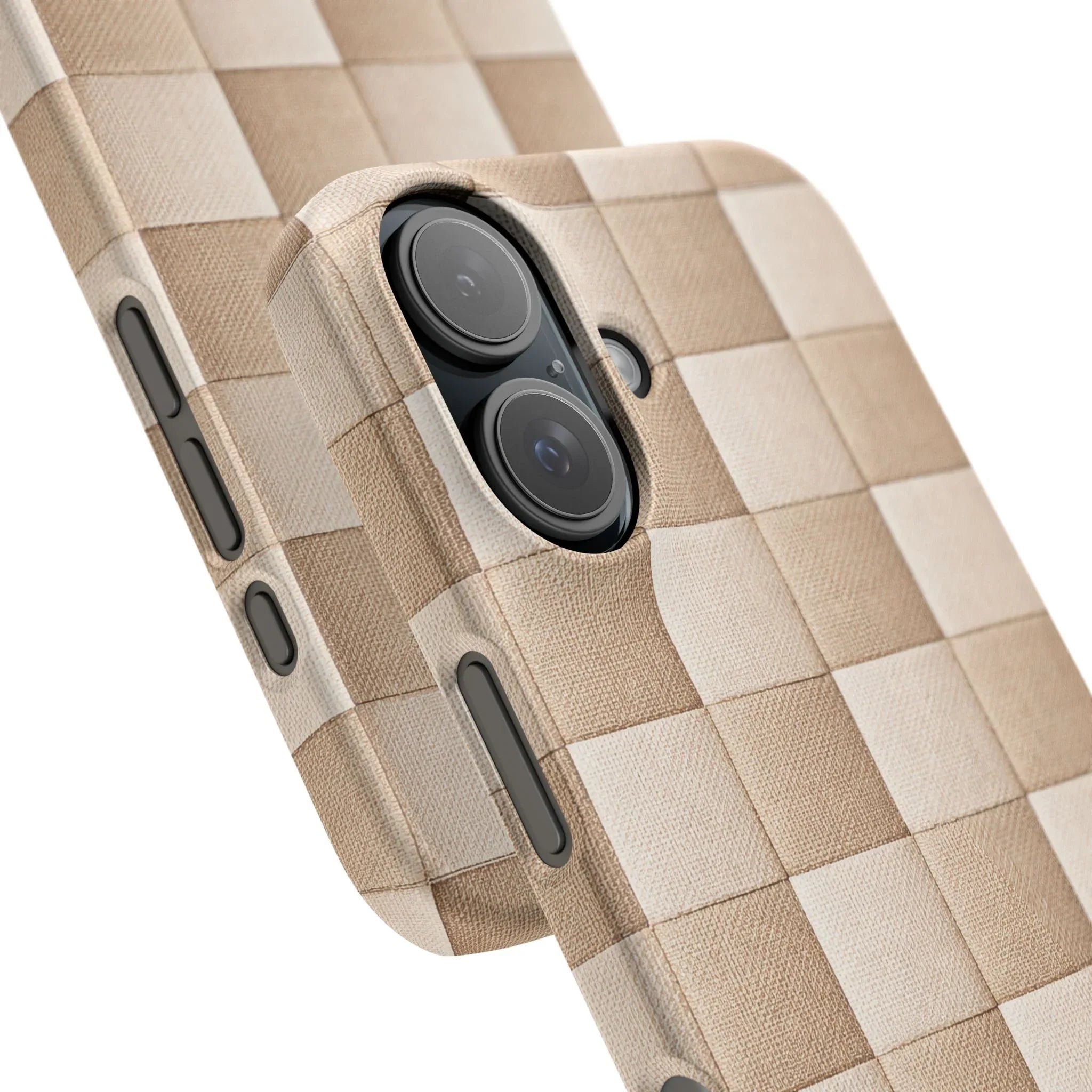 Beige Woven Phone Case for iPhone 11-17 and Galaxy S20-S25 - KARARMDESIGN