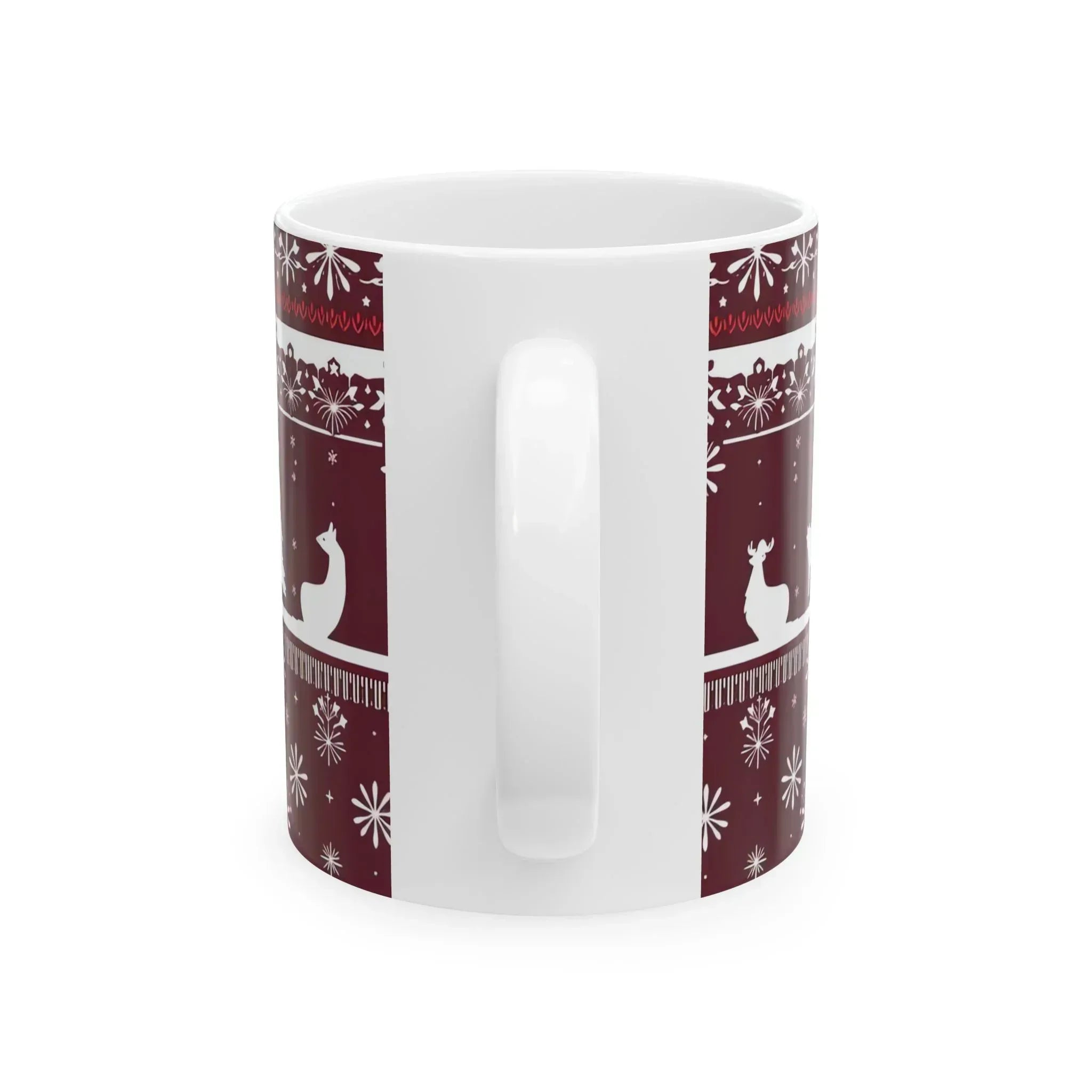 Festive Maroon Mug - Ceramic Mug, (11oz, 15oz) - KARARMDESIGN