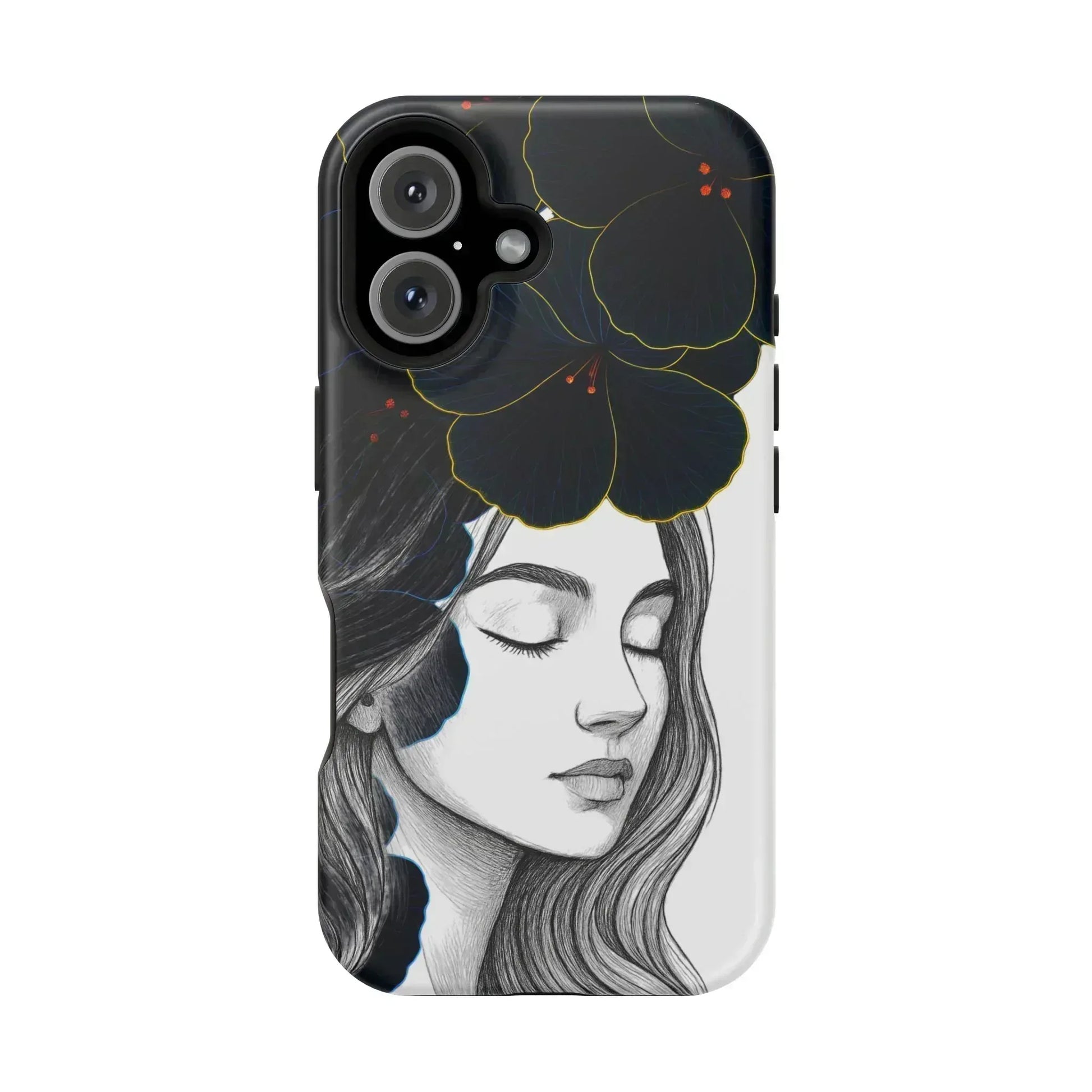 Dark Floral Elegance Phone Case for iPhone 13-16 - KARARMDESIGN