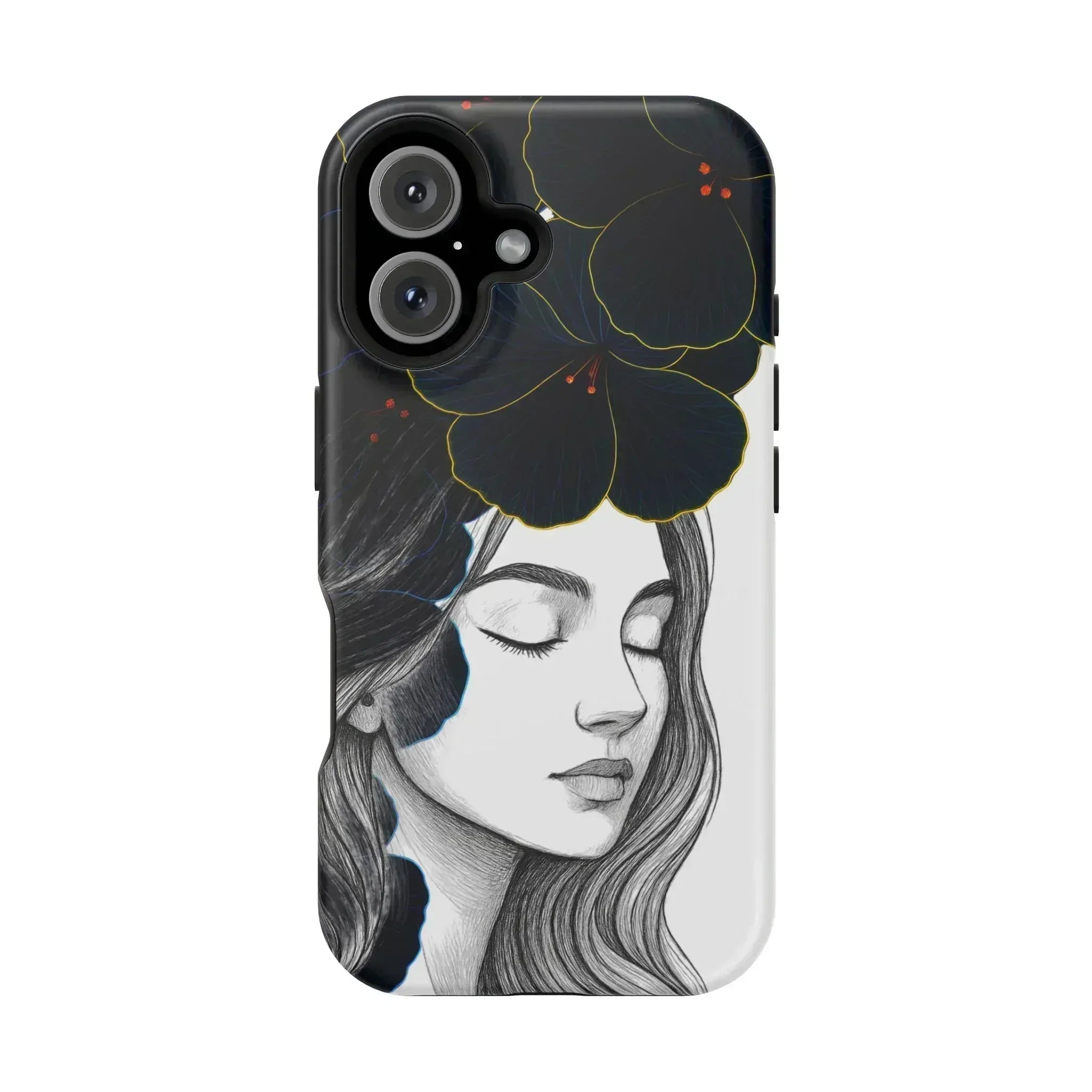 Dark Floral Elegance Phone Case for iPhone 13-16 - KARARMDESIGN