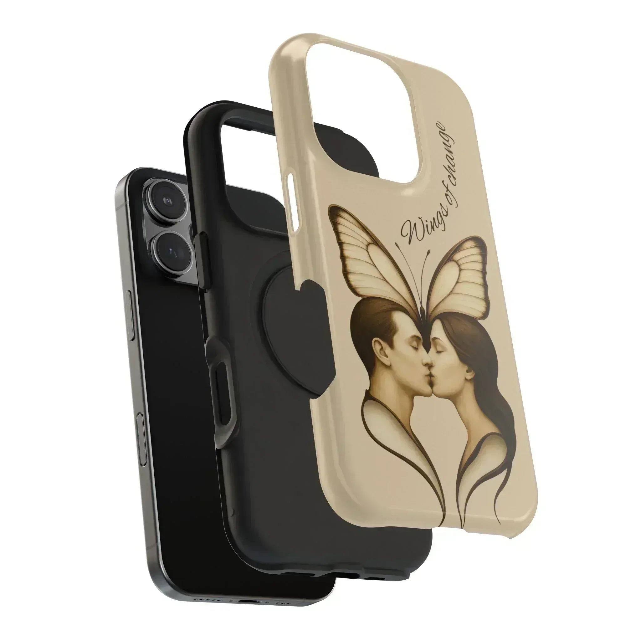 Romantic Butterfly Couple Phone Case for iPhone 12-16 and Galaxy S21-S22 - KARARMDESIGN