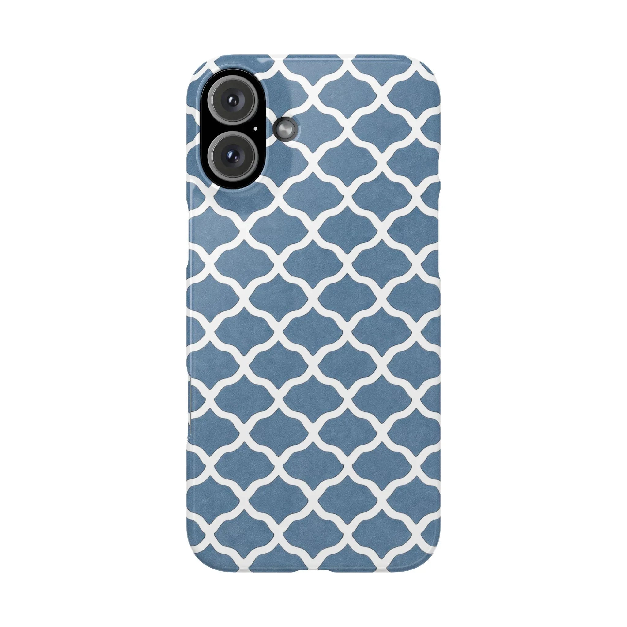 Azure Lattice Pattern Phone Case Slim Phone Cases for iPhone 11-17 - KARARMDESIGN