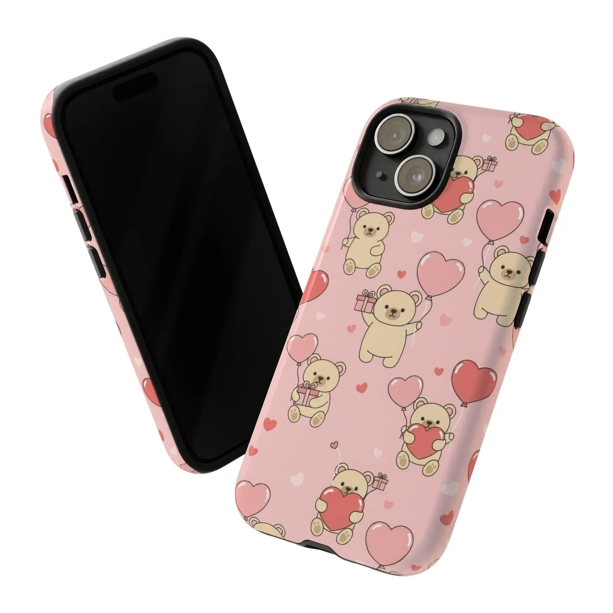 Teddy's Valentine Parade Phone Case for iPhone 11-17 and Galaxy S21-S25 - KARARMDESIGN