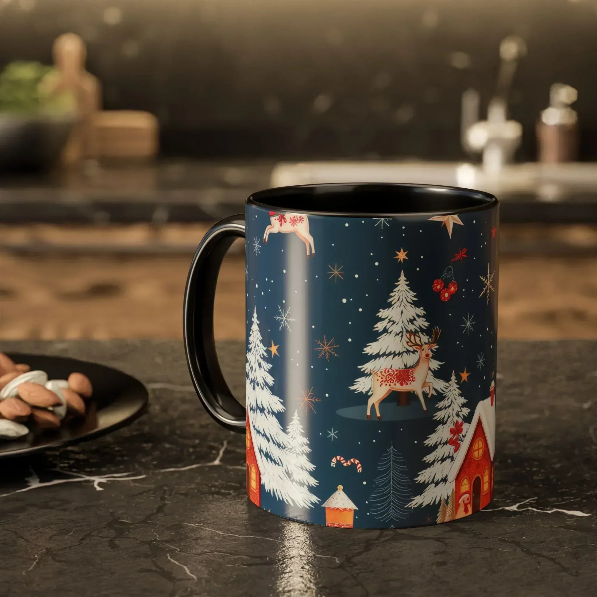 Dark Blue Christmas Mug - Colorful Mugs (11oz, 15oz) - KARARMDESIGN