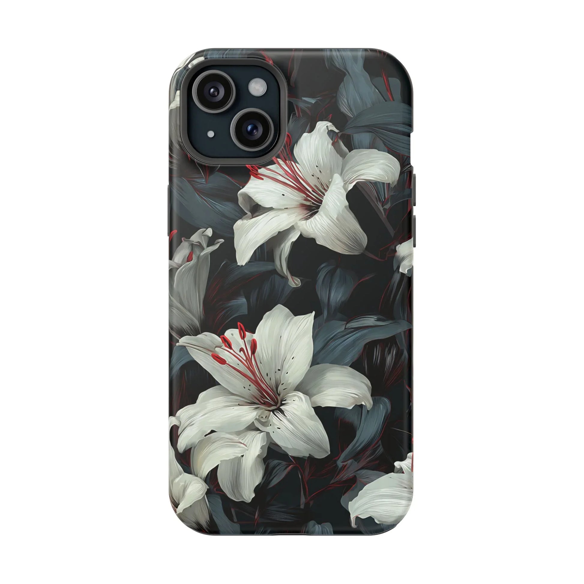 White Lily Floral Phone Case for iPhone 13-17 - KARARMDESIGN