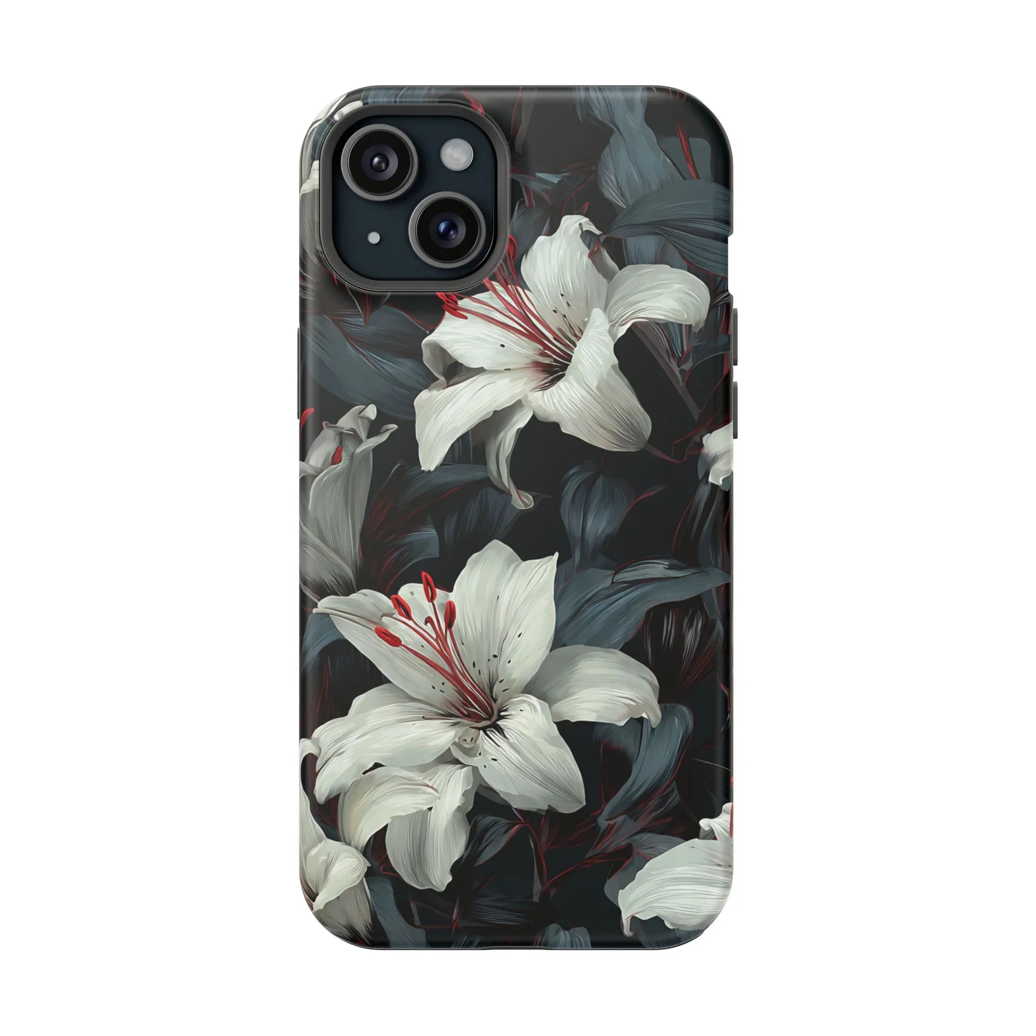 White Lily Floral Phone Case for iPhone 13-17 - KARARMDESIGN