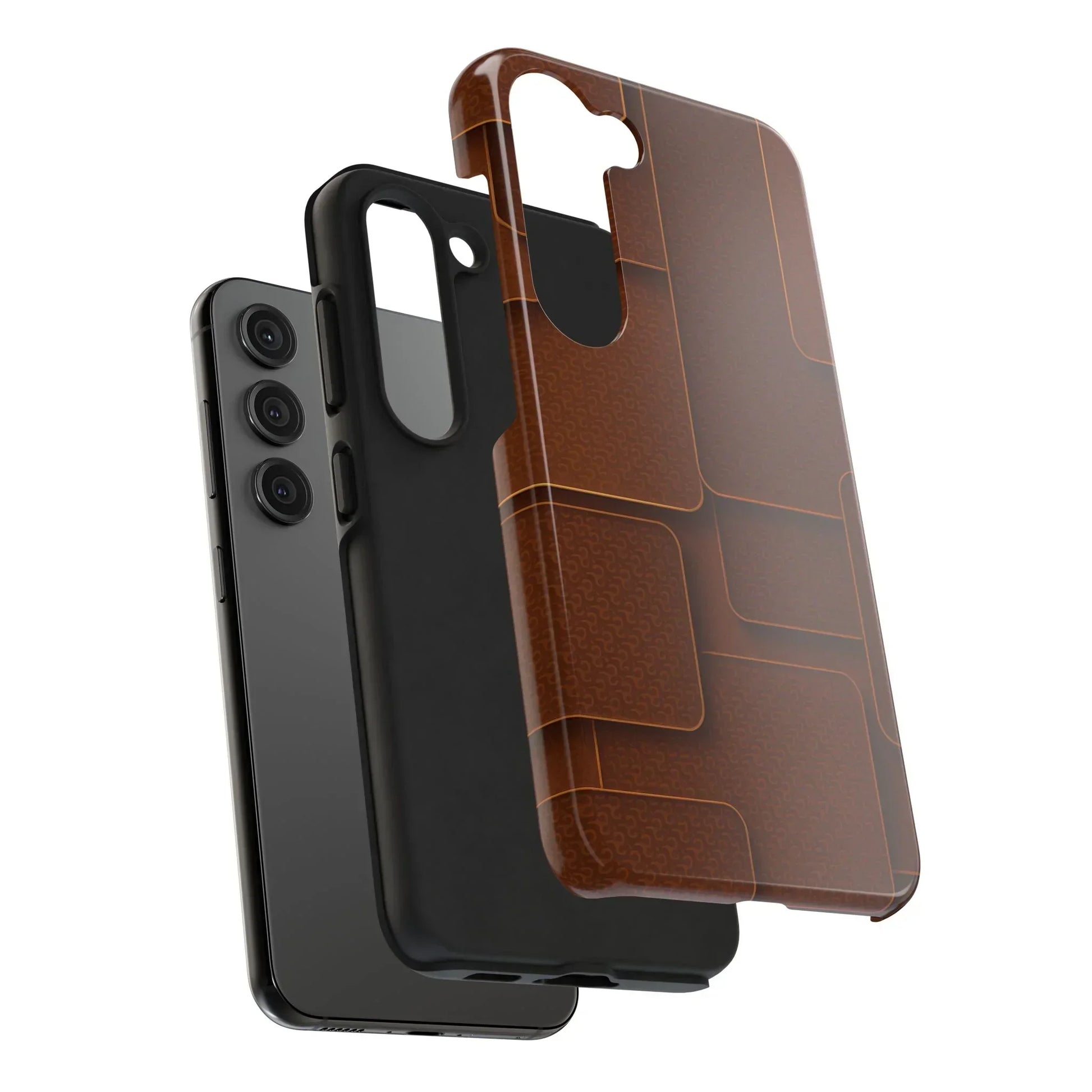 Textured Brown Phone Case for iPhone 7-16 and Samsung Galaxy S21-S24 Models - KarArmDesign