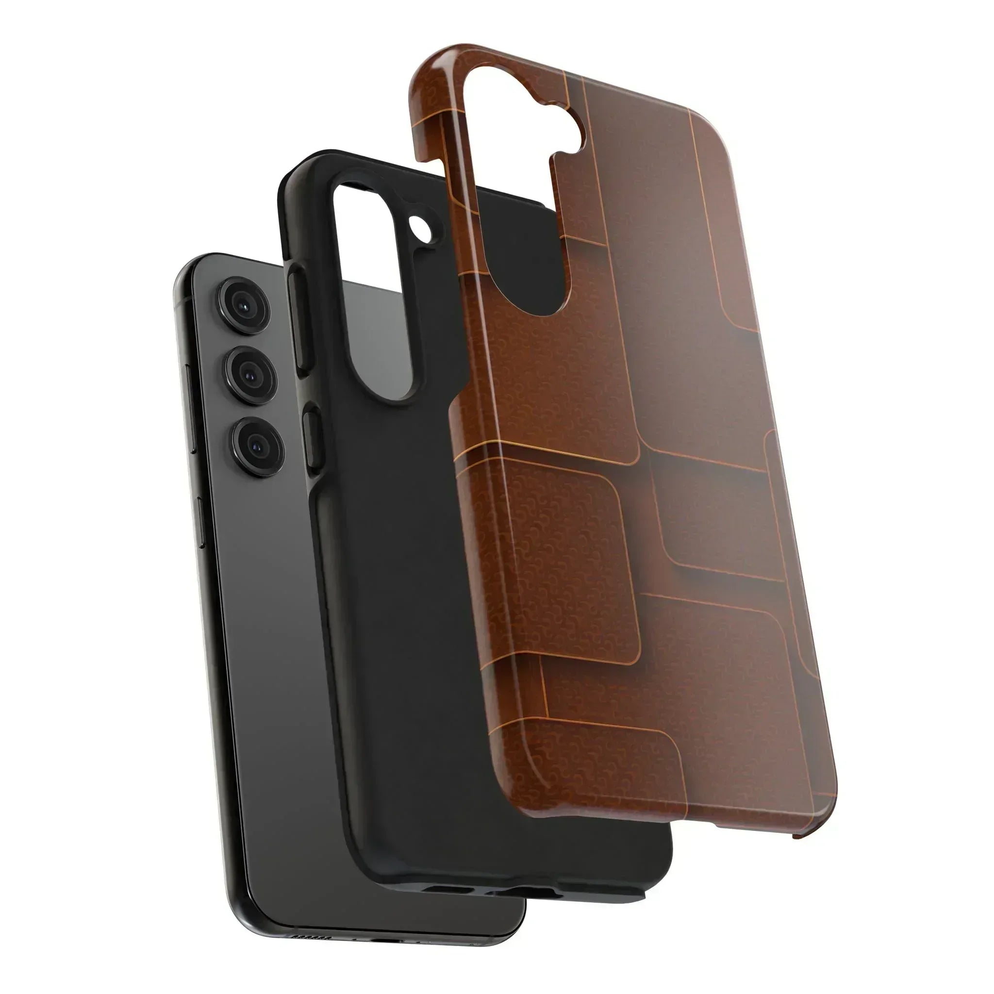 Textured Brown Phone Case for iPhone 7-16 and Samsung Galaxy S21-S24 - KARARMDESIGN