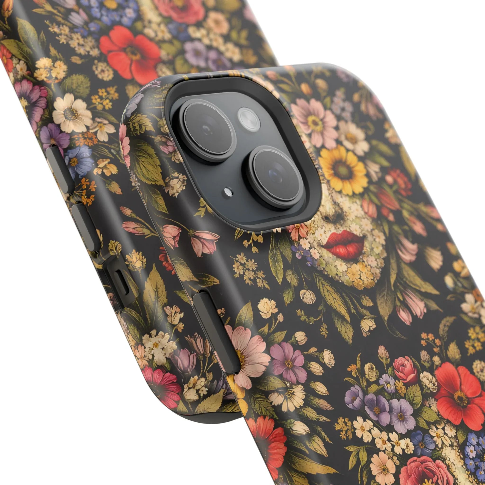Vintage Flower Face Phone Case for iPhone 13-17 - KARARMDESIGN