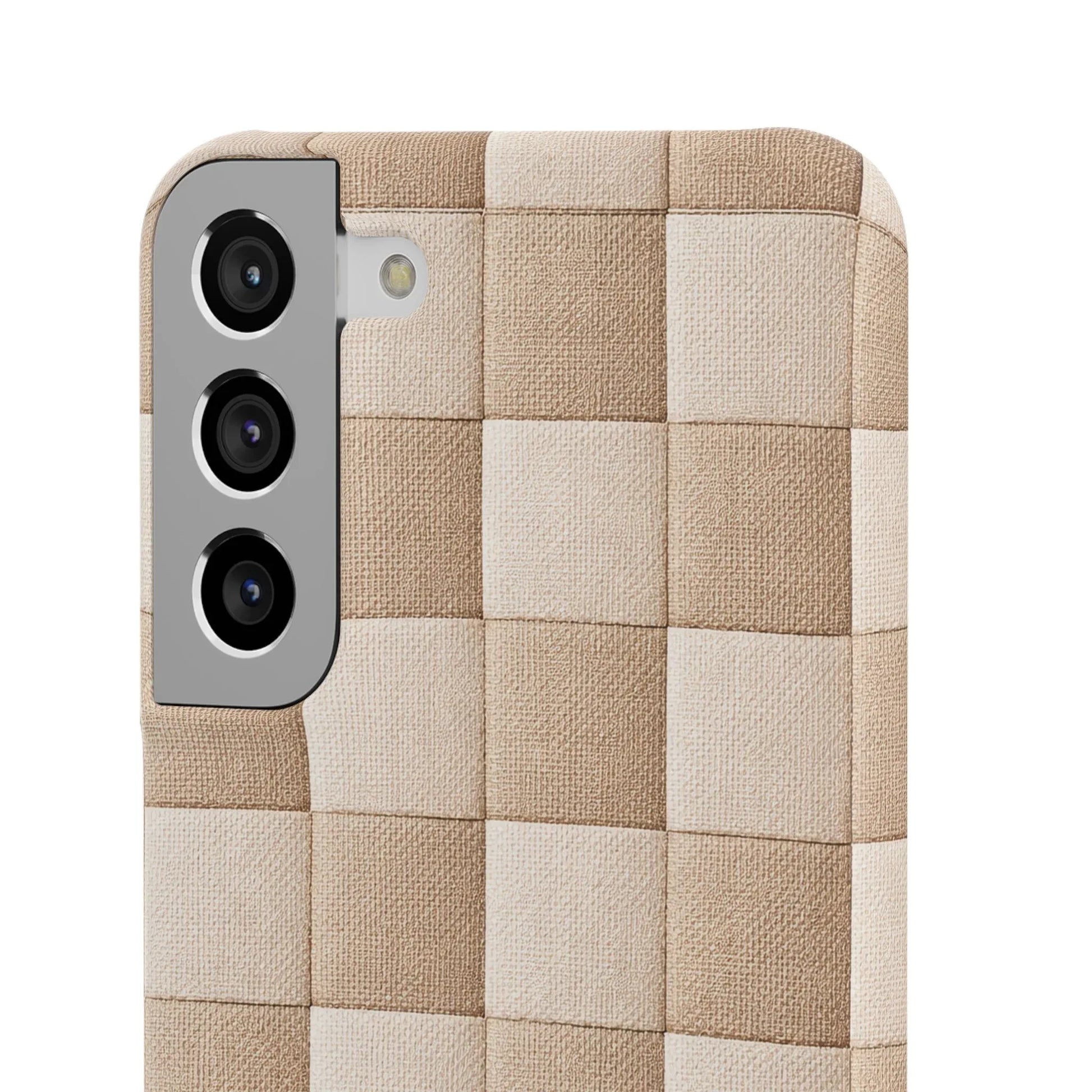 Beige Woven Phone Case for iPhone 11-17 and Galaxy S20-S25 - KARARMDESIGN