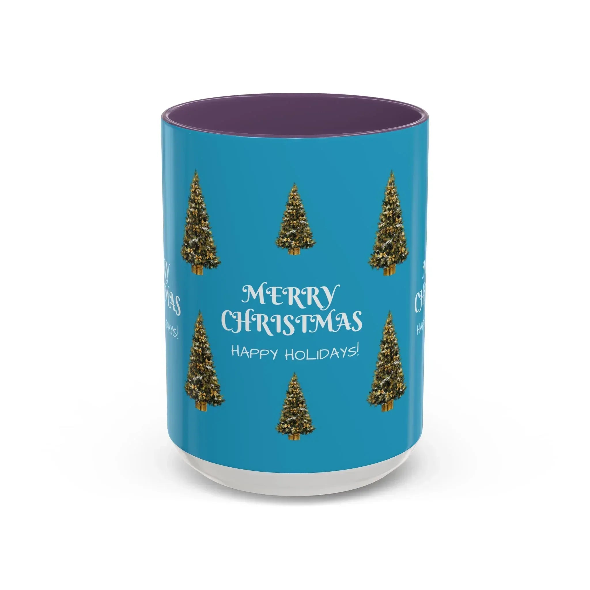 Merry Christmas and Happy Holidays Mug - Accent Coffee Mug (11, 15oz) - KARARMDESIGN