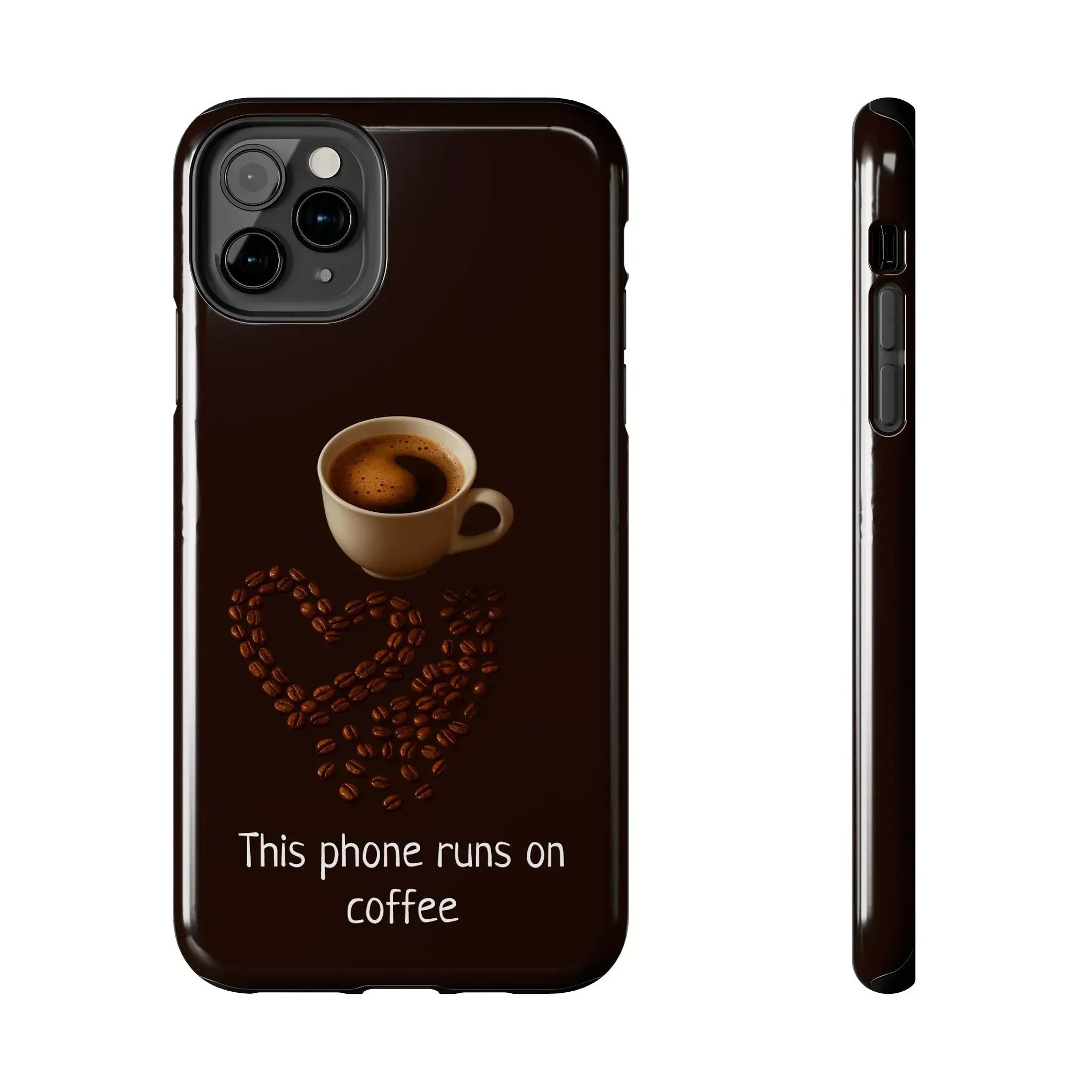 This Phone Runs On Coffee Quote Phone Case for iPhone and Galaxy - KARARMDESIGN