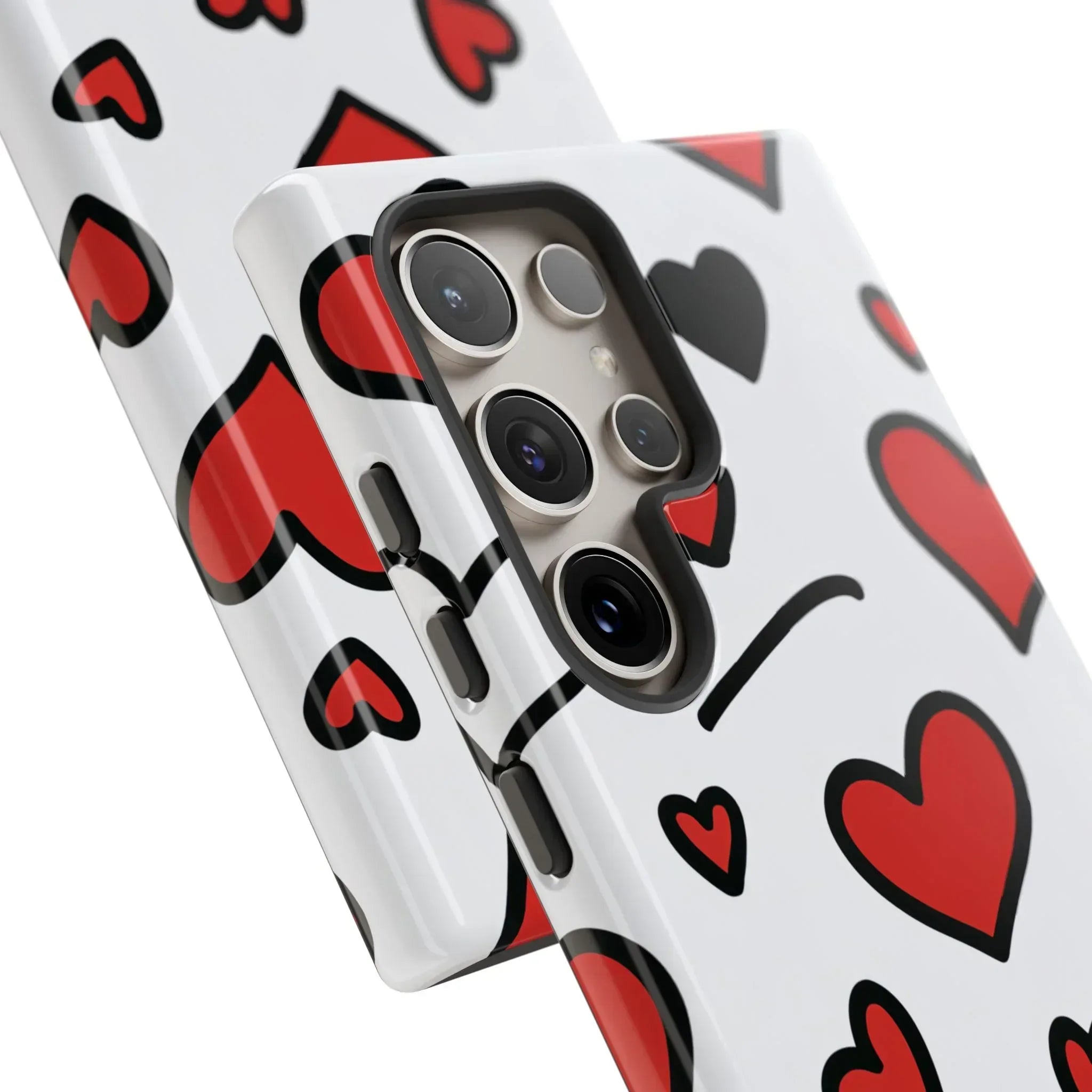 Scattered Hearts Phone Case for iPhone 11-17 and Galaxy S10-S25 - KARARMDESIGN