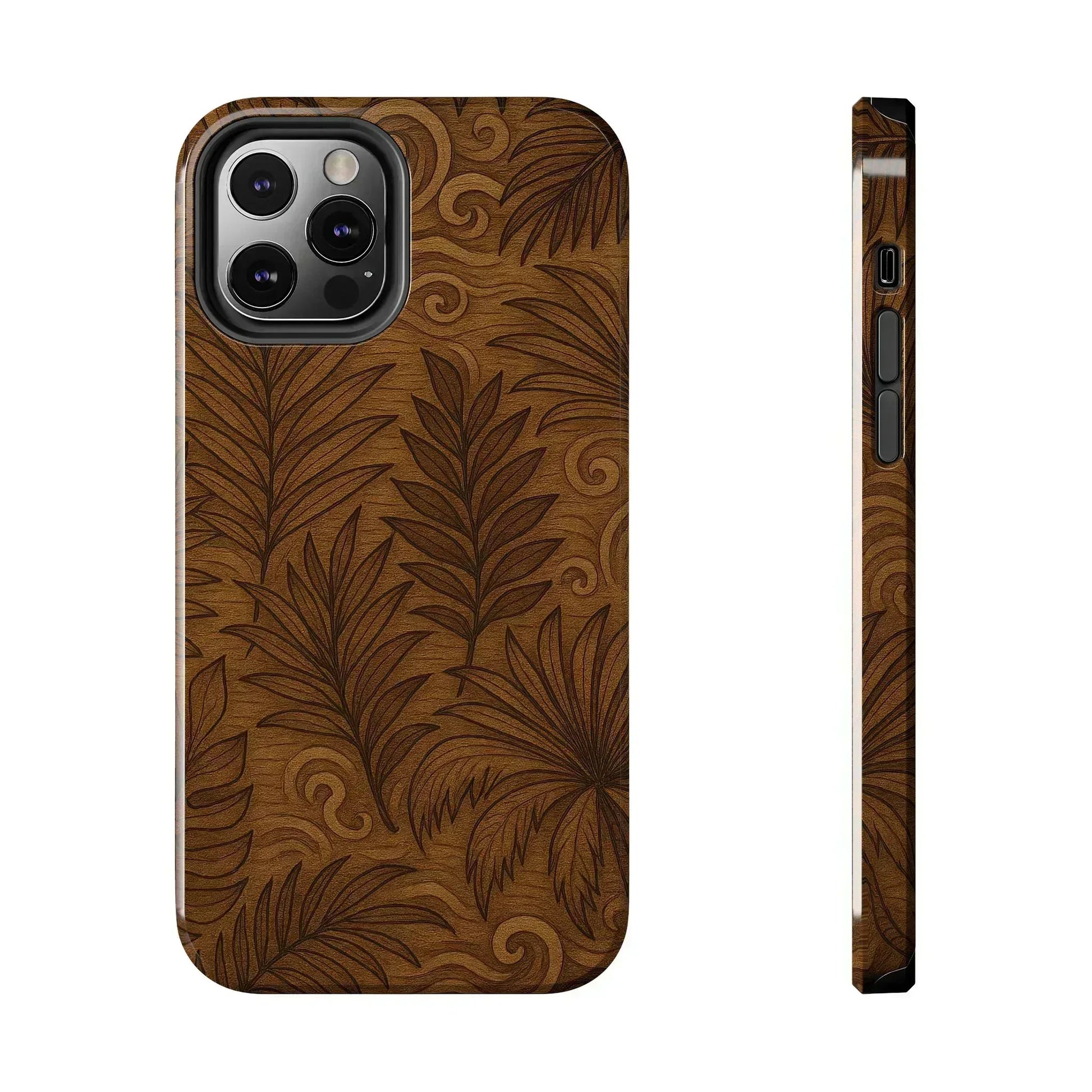 Wood Leaf Armor Phone Case for iPhone and Galaxy - KARARMDESIGN