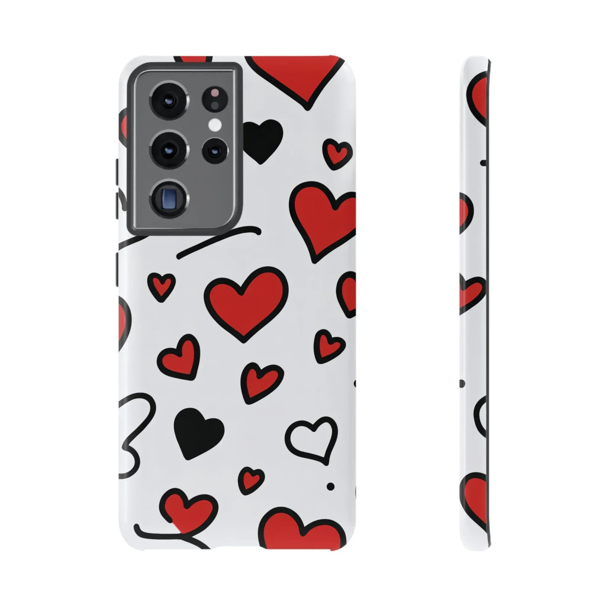 Scattered Hearts Phone Case for iPhone 11-17 and Galaxy S10-S25 - KARARMDESIGN