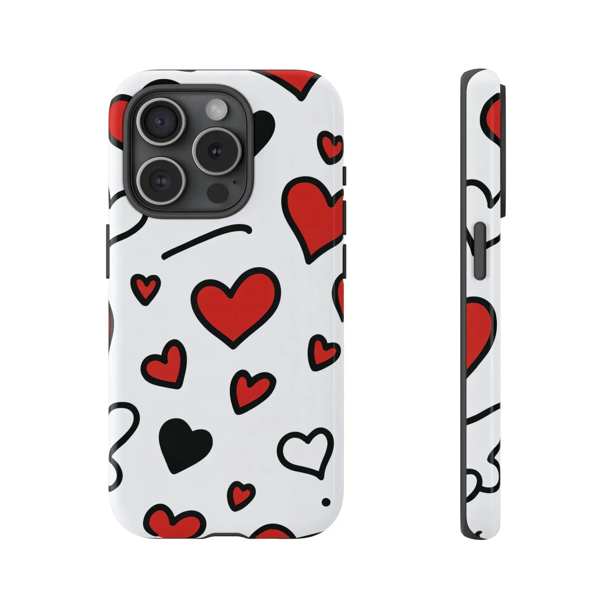 Scattered Hearts Phone Case for iPhone 11-17 and Galaxy S10-S25 - KARARMDESIGN