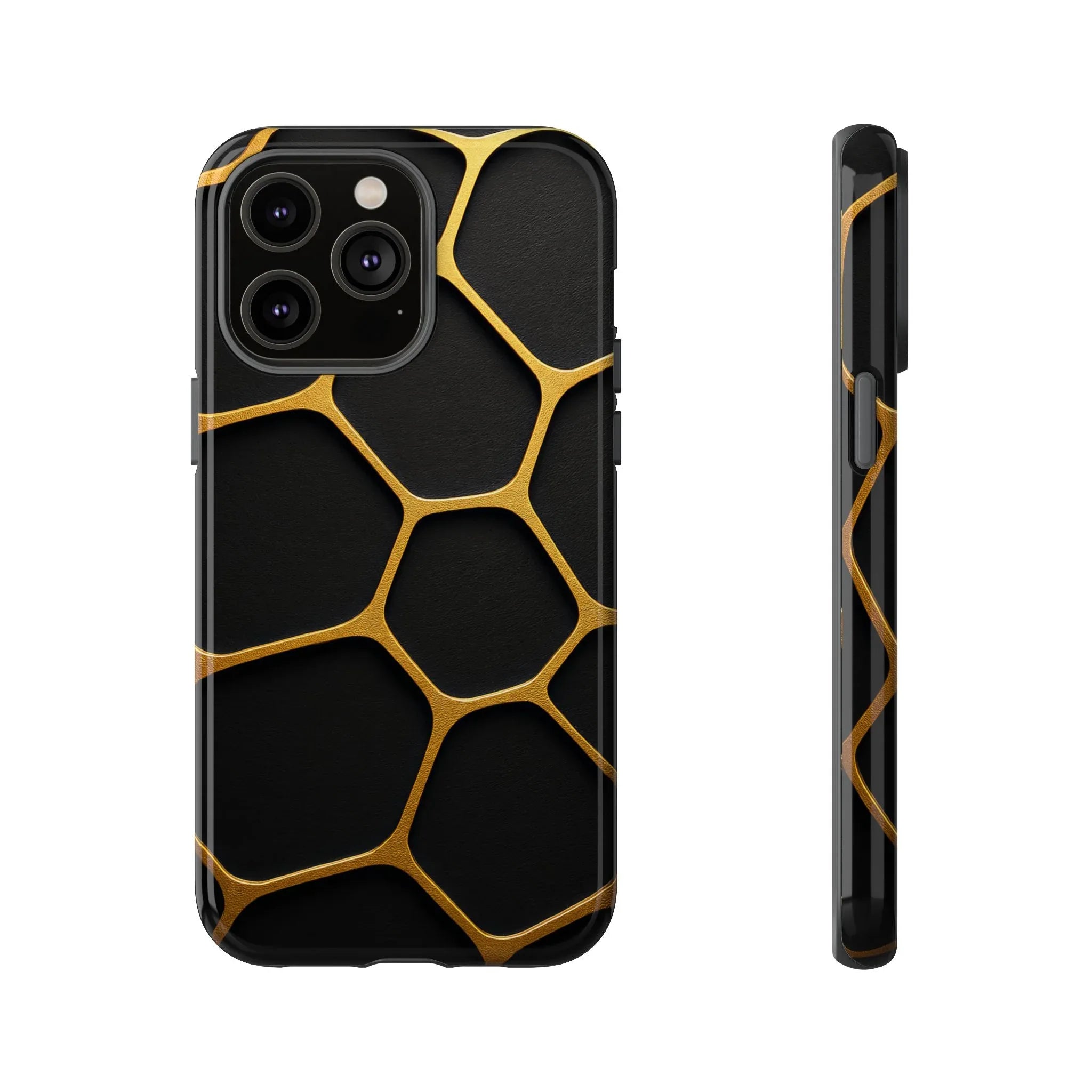 Golden Cellscape Phone Case for iPhone 8-17 and Galaxy S20-S25 - KARARMDESIGN