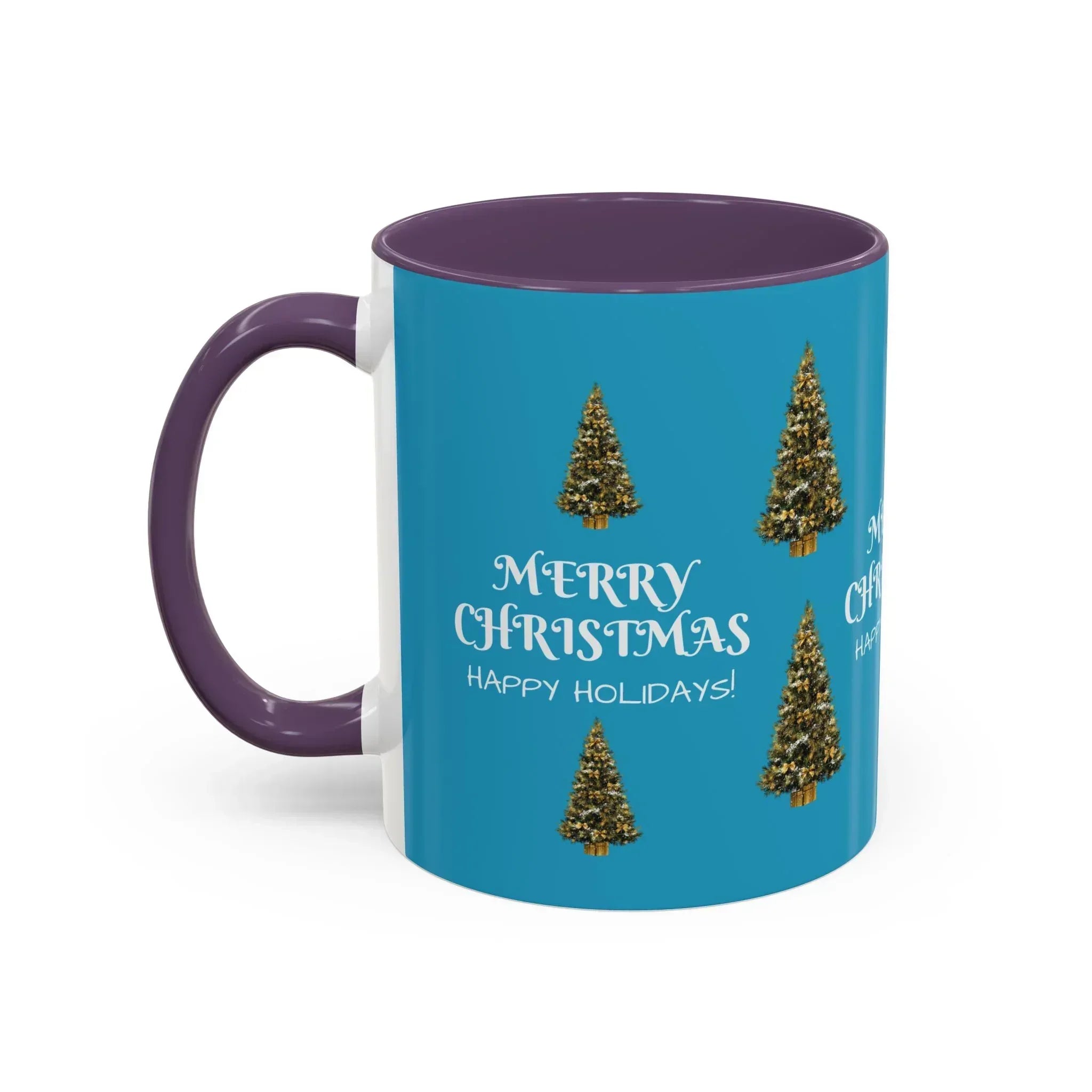 Merry Christmas and Happy Holidays Mug - Accent Coffee Mug (11, 15oz) - KARARMDESIGN
