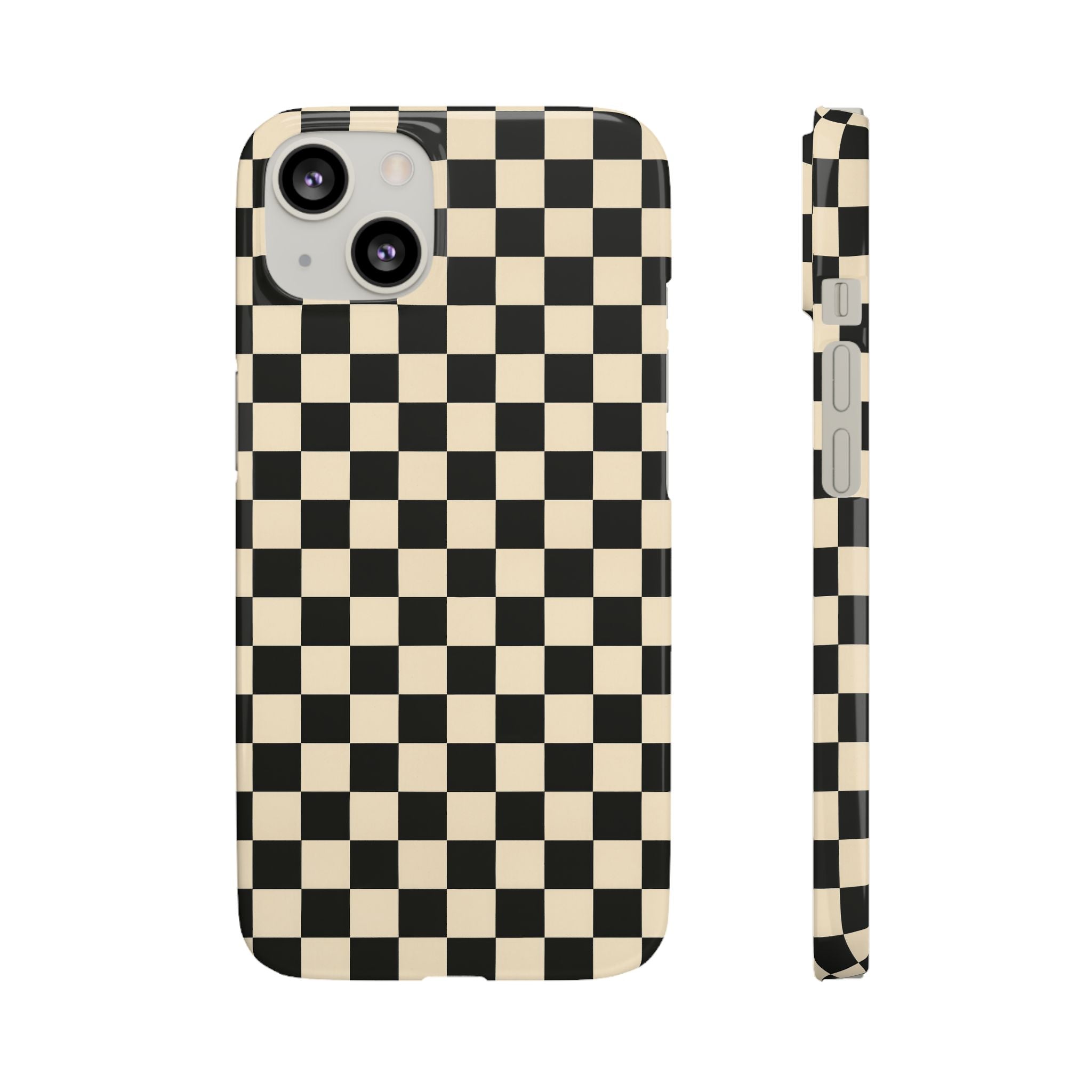 Stylish Matte Checker Phone Case for iPhone 11-17 & Galaxy S20-S26