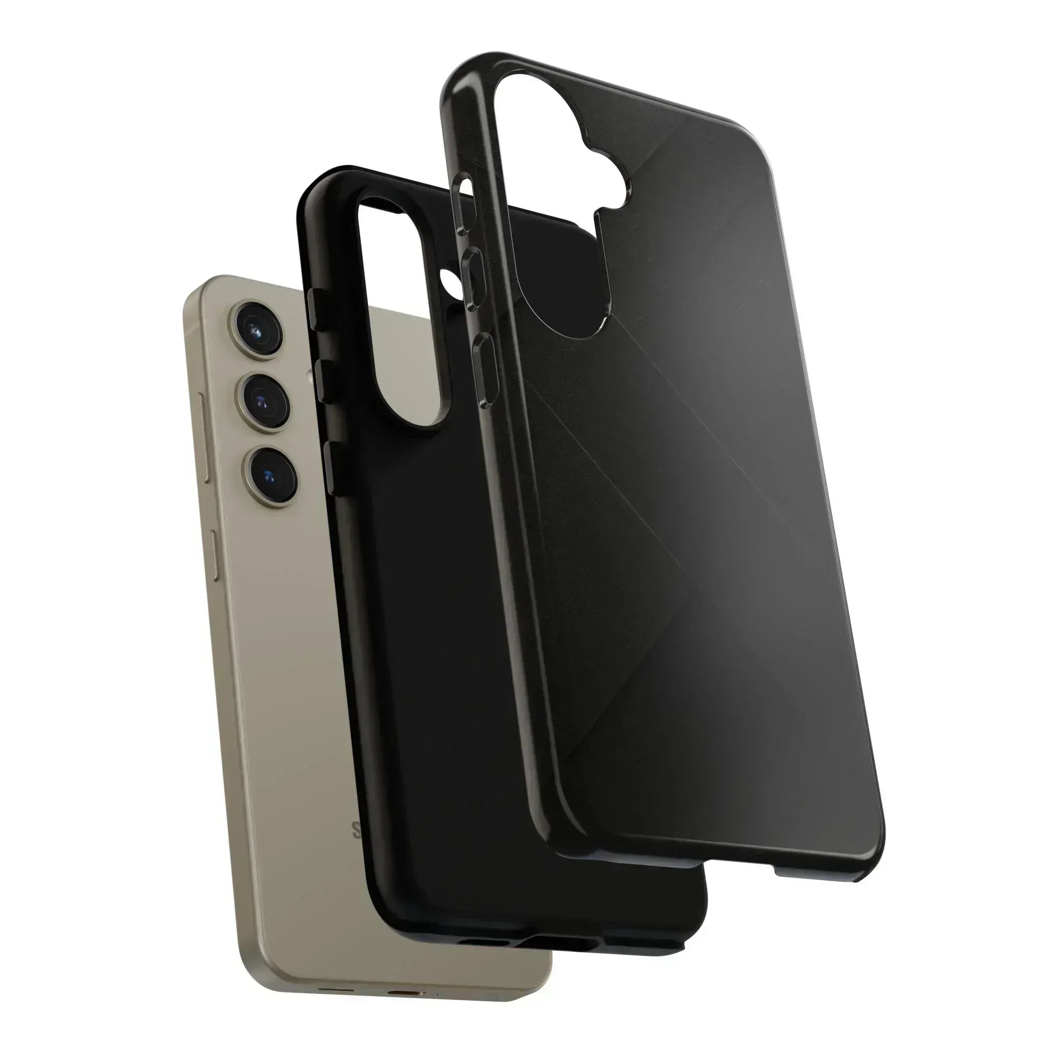 Matte Black Diagonal Line Phone Case for iPhone 8-16 and Galaxy S10-S25 - KARARMDESIGN