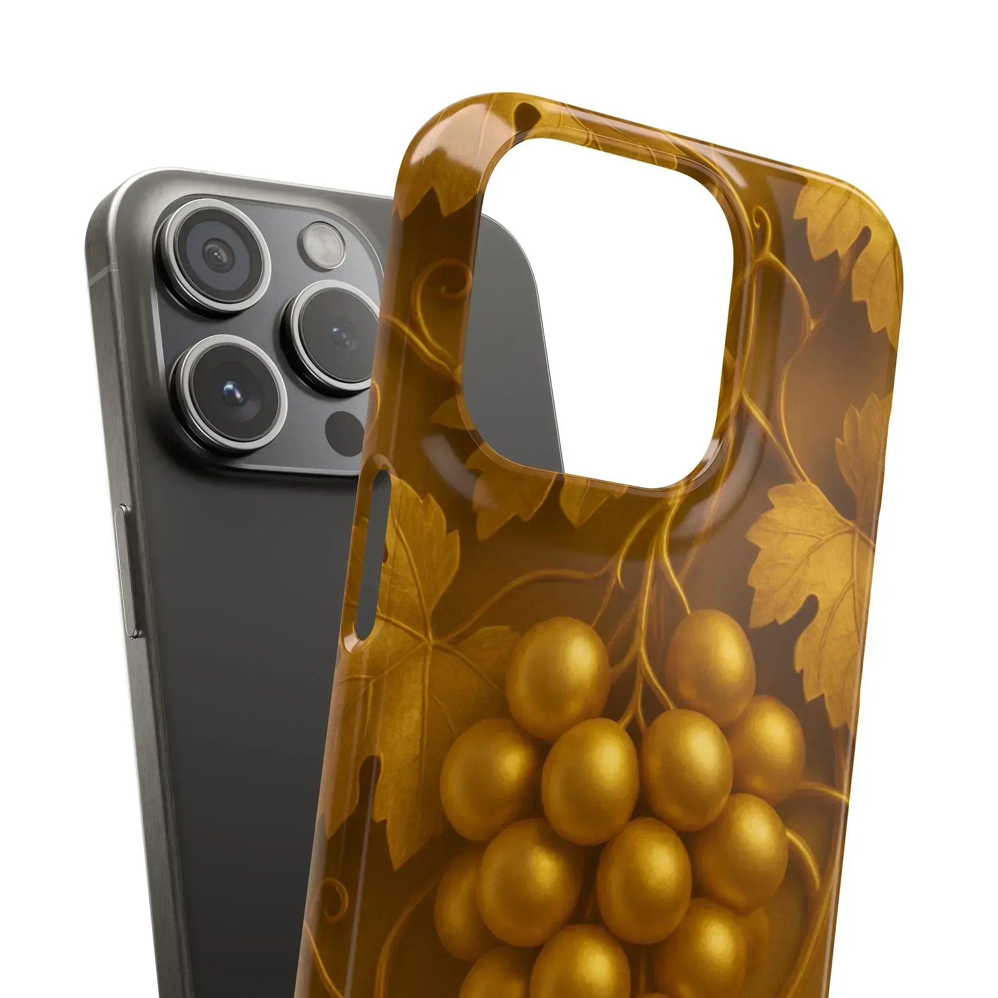 Golden Grapes Phone Case for iPhone 8–16 - KARARMDESIGN