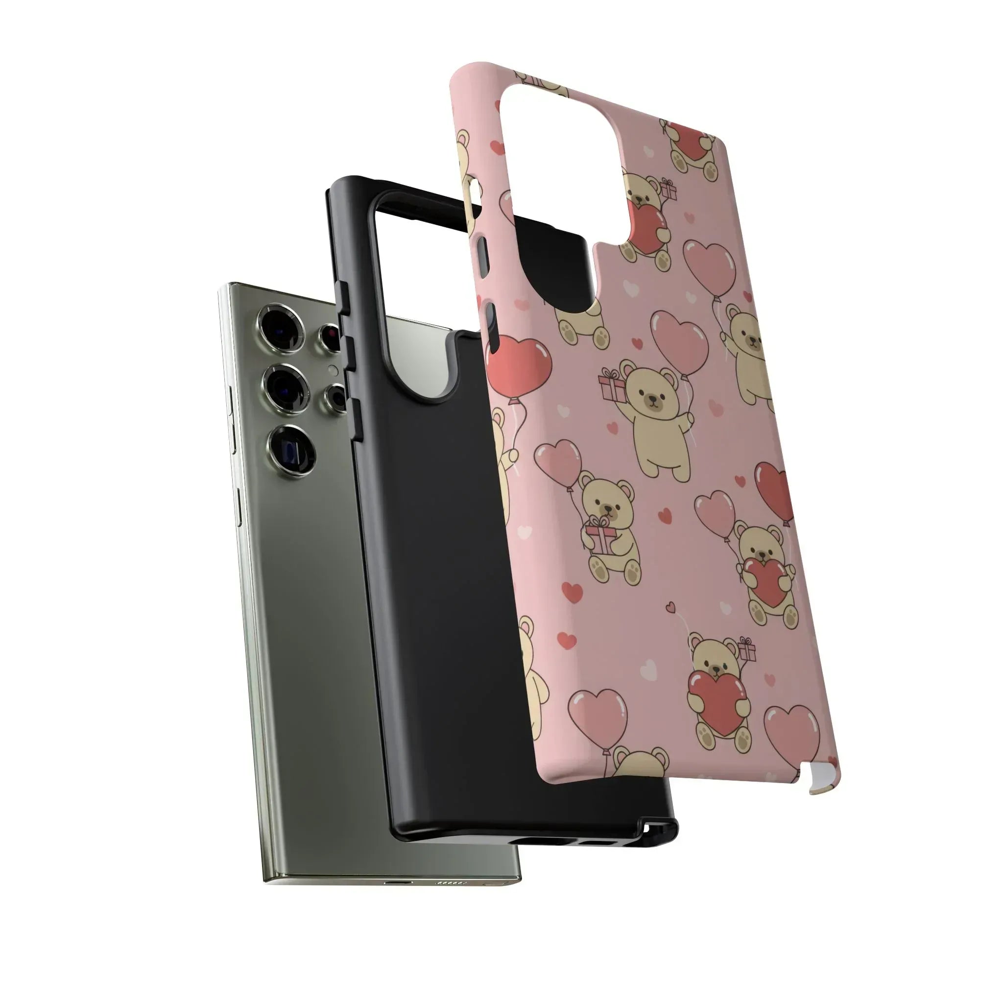 Teddy's Valentine Parade Phone Case for iPhone 11-17 and Galaxy S21-S25 - KARARMDESIGN