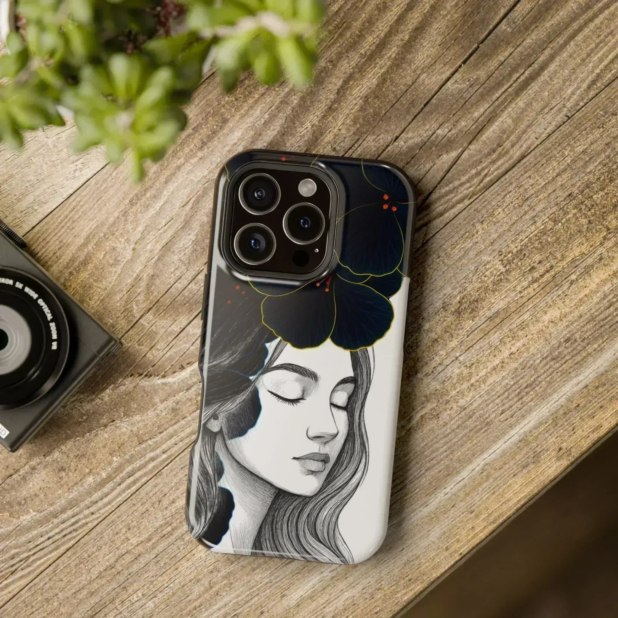 Dark Floral Elegance Phone Case for iPhone 13-16 - KARARMDESIGN