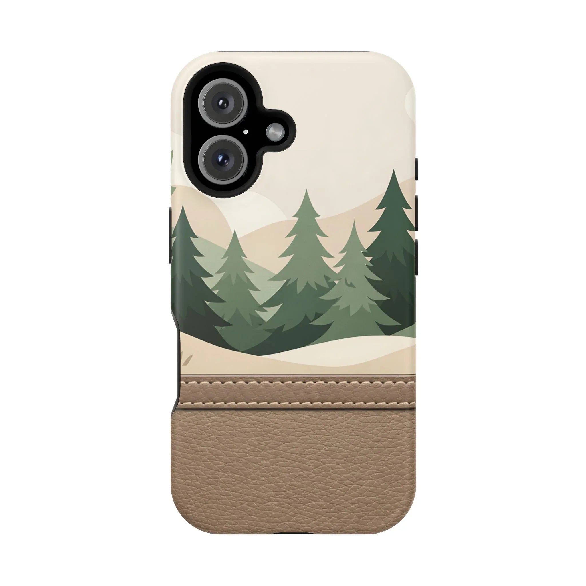 Forest Leather Phone Case for iPhone 11-17 and Galaxy S21-S25 - KARARMDESIGN