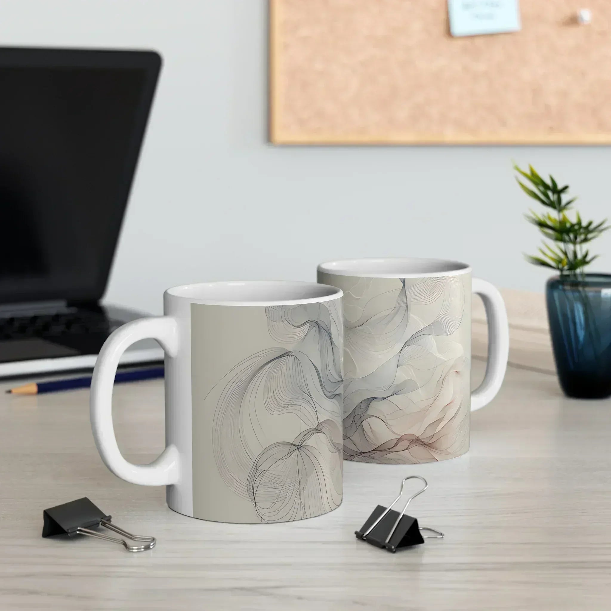 Ethereal Smoke Swirl Ceramic Mug – 11oz - KARARMDESIGN