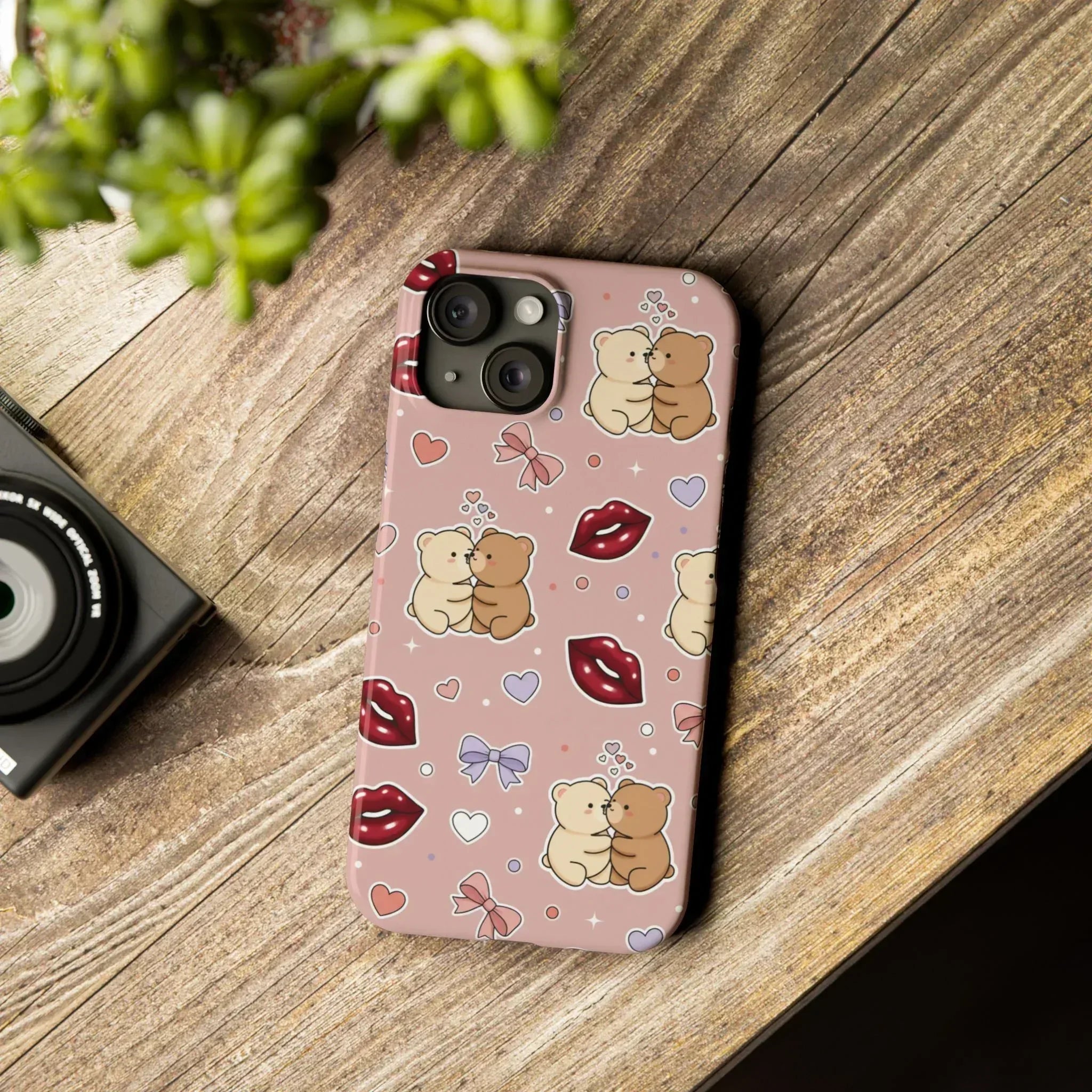 Bear Hug Bliss Phone Case for iPhone 11-17 - KARARMDESIGN
