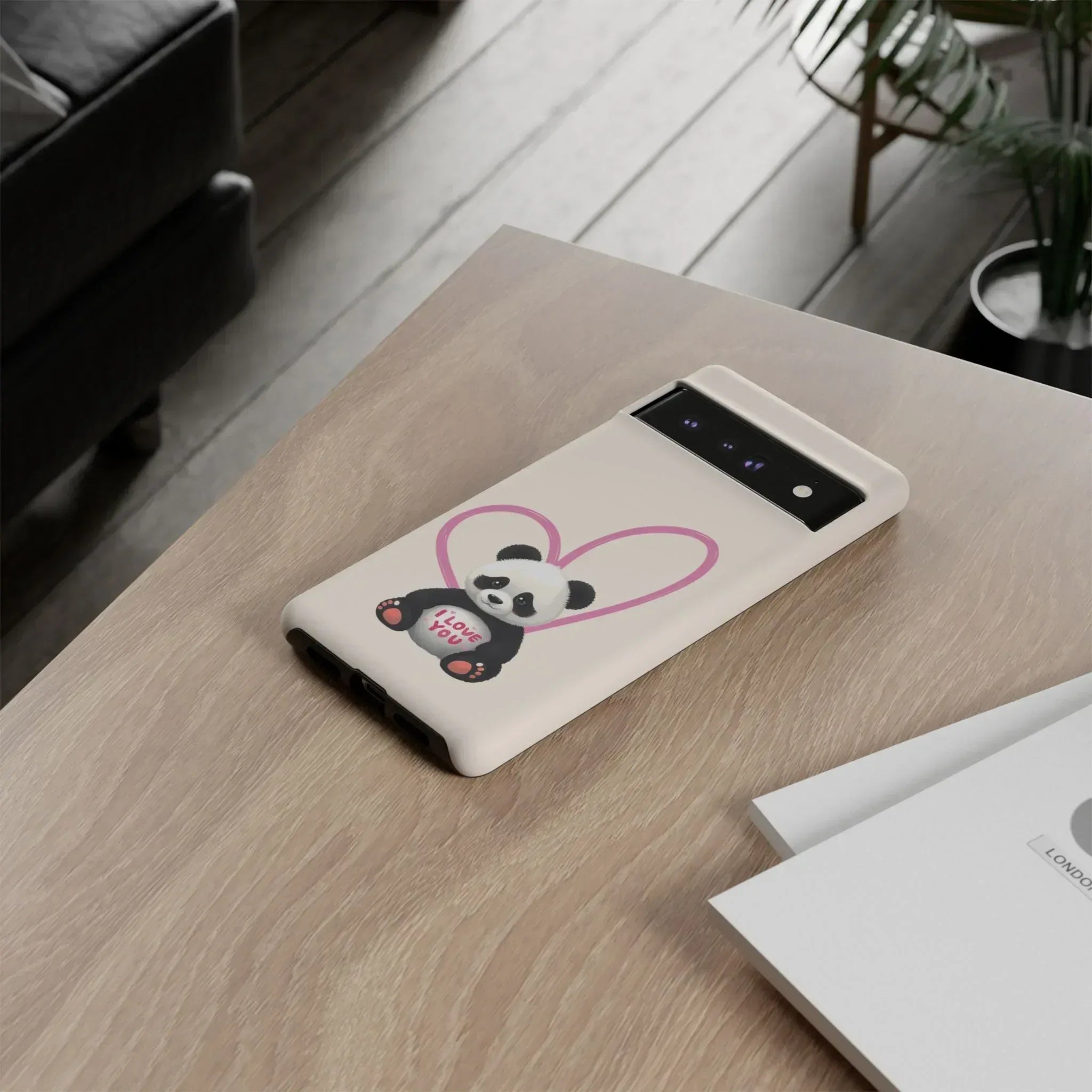 Cute Panda Heart Love Phone Case for Google Pixel up to 9 - KARARMDESIGN