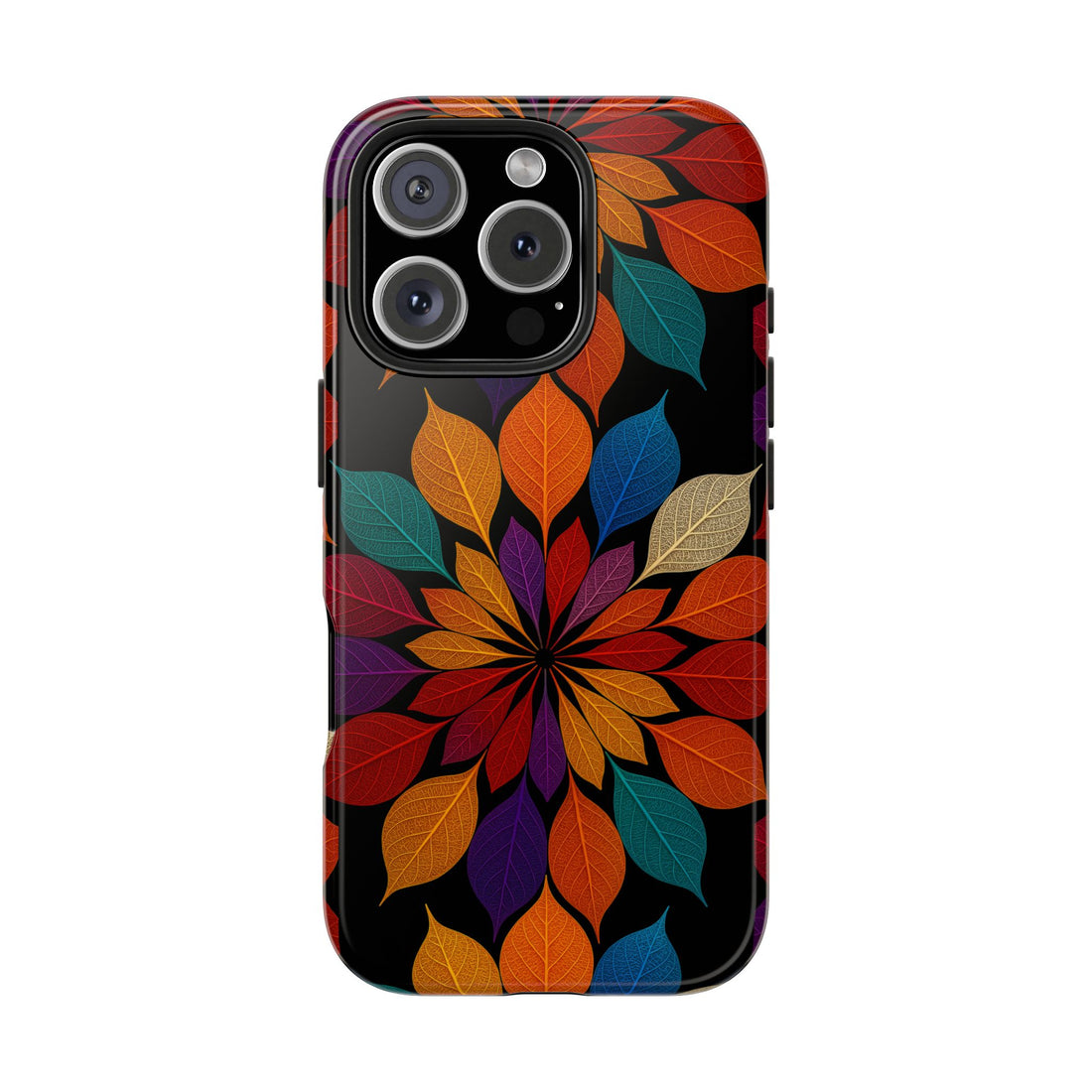 Leaf Mandala Phone Case for iPhone 11–17 & Galaxy S21–S26