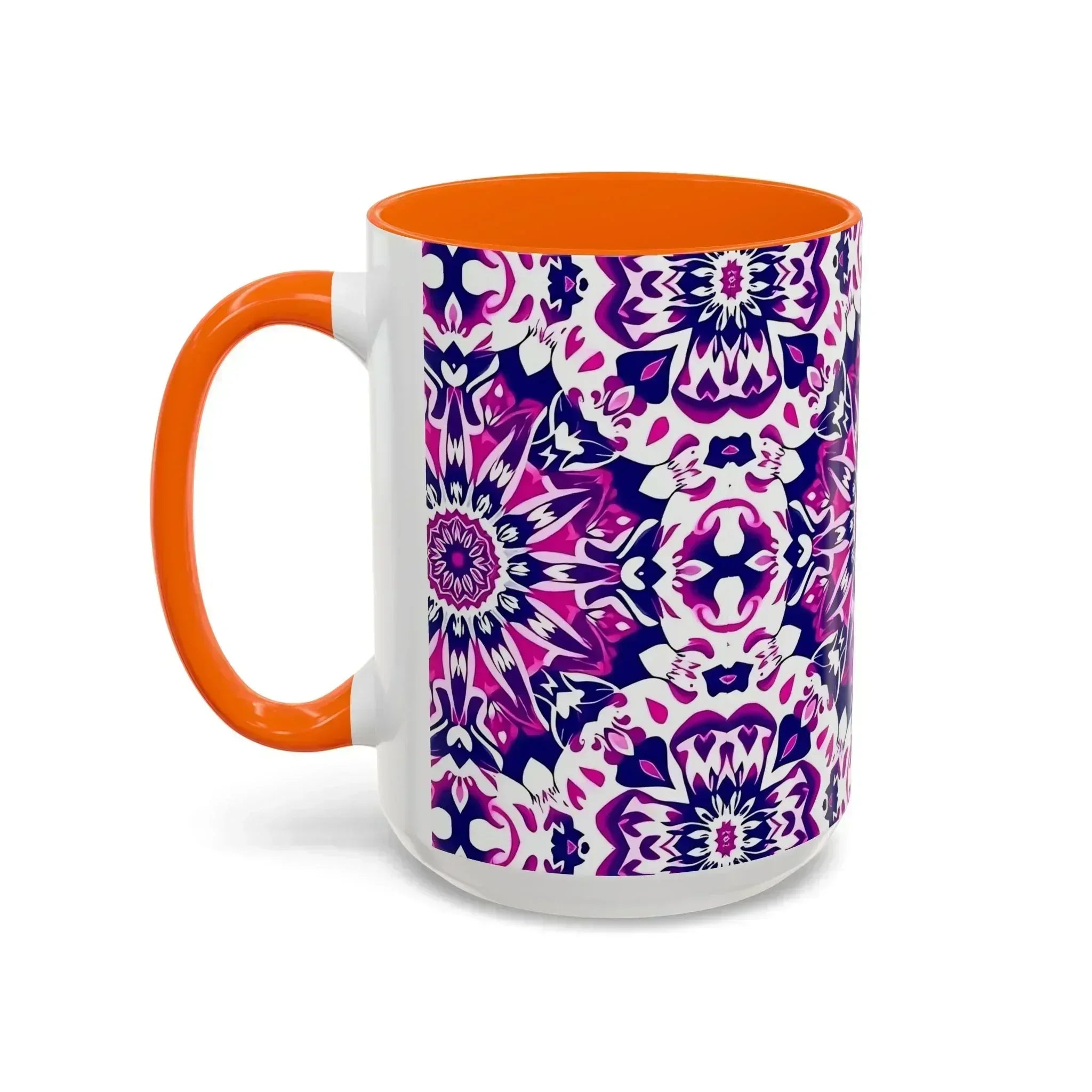 Vibrant Mandala Burst Ceramic Coffee Mug -11 & 15oz - KARARMDESIGN