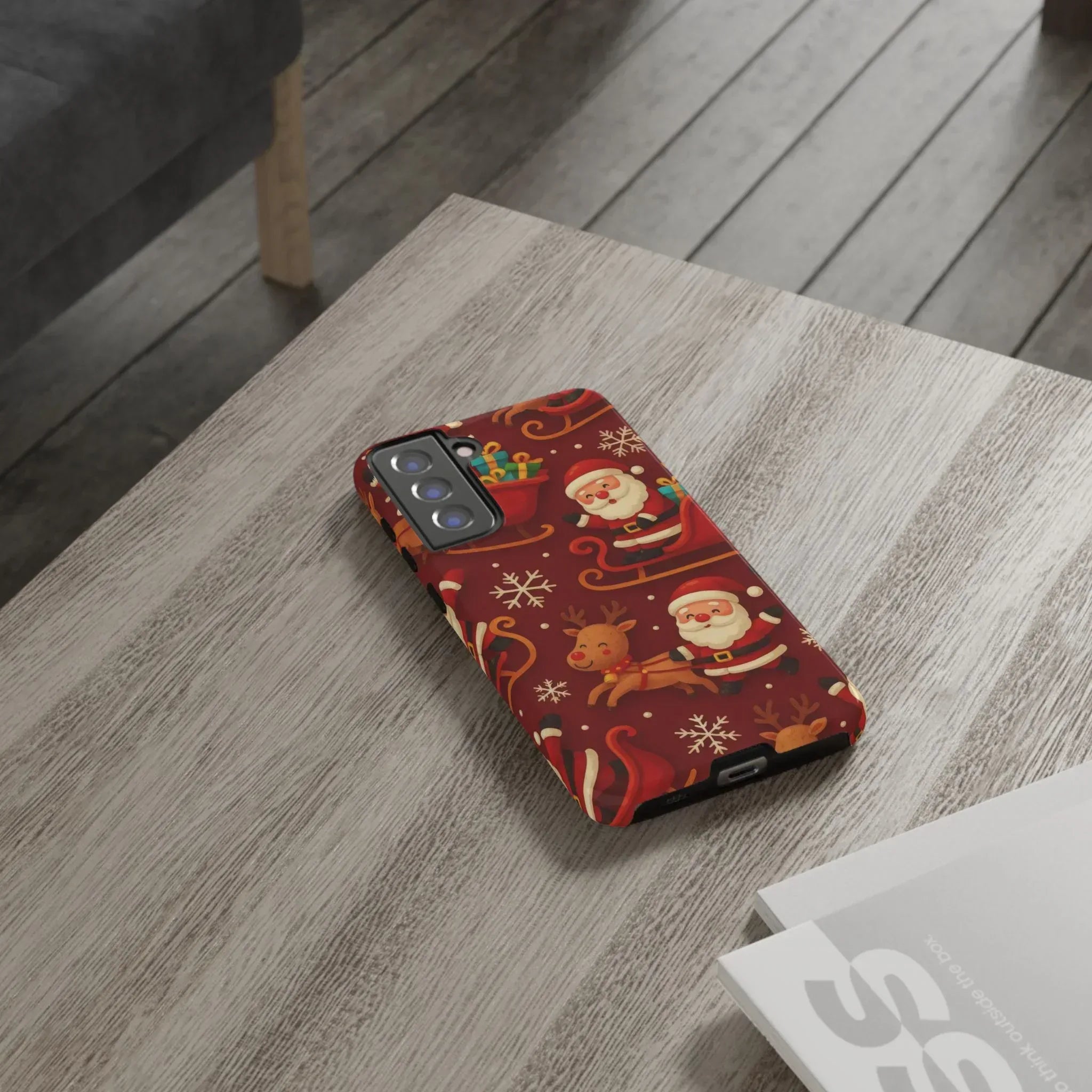 Santa Sleigh Ride Phone Case for iPhone 11-17 and Galaxy S10-S25 - KARARMDESIGN