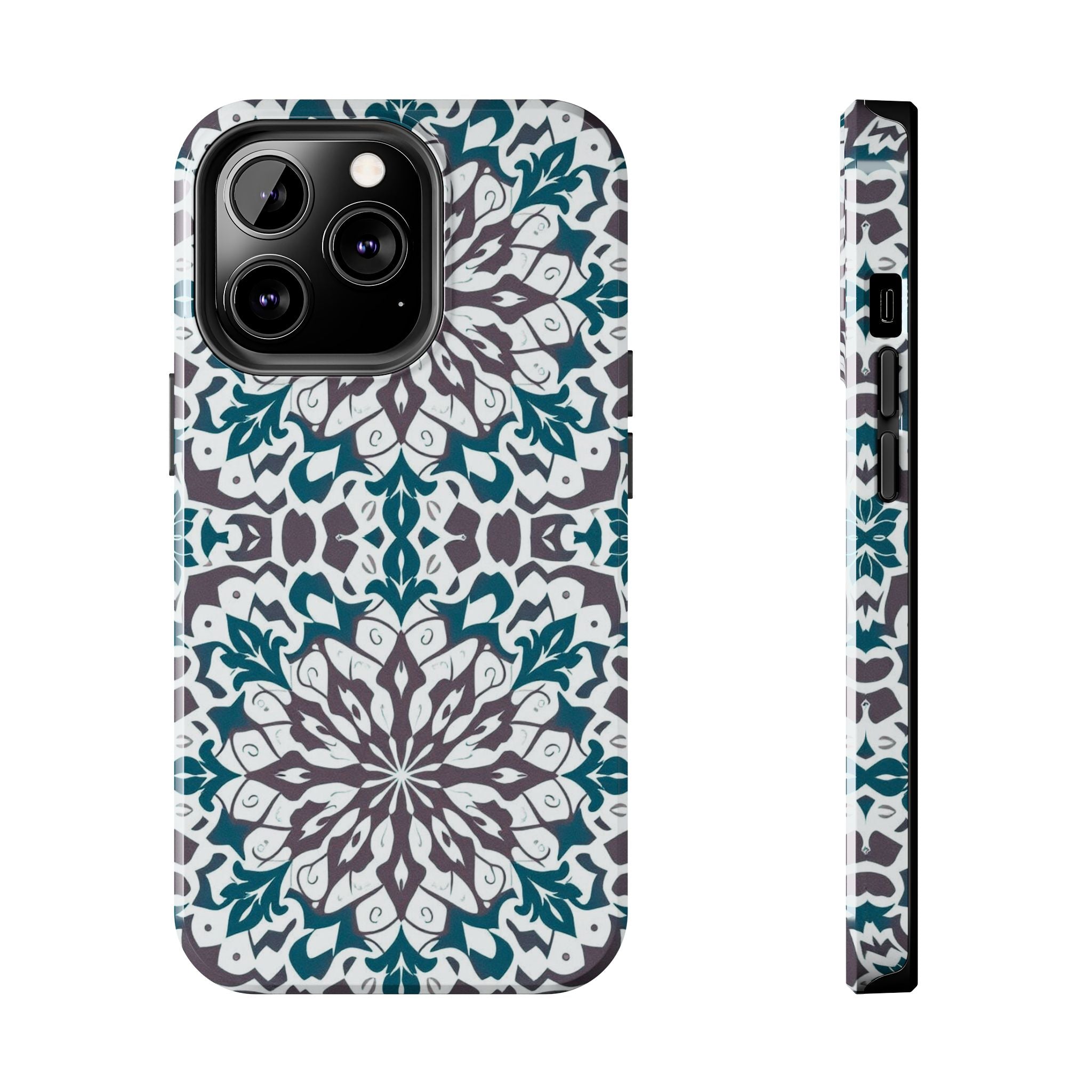 Symmetrical Mandala Phone Case for iPhone 11-17 and Galaxy S21-S25