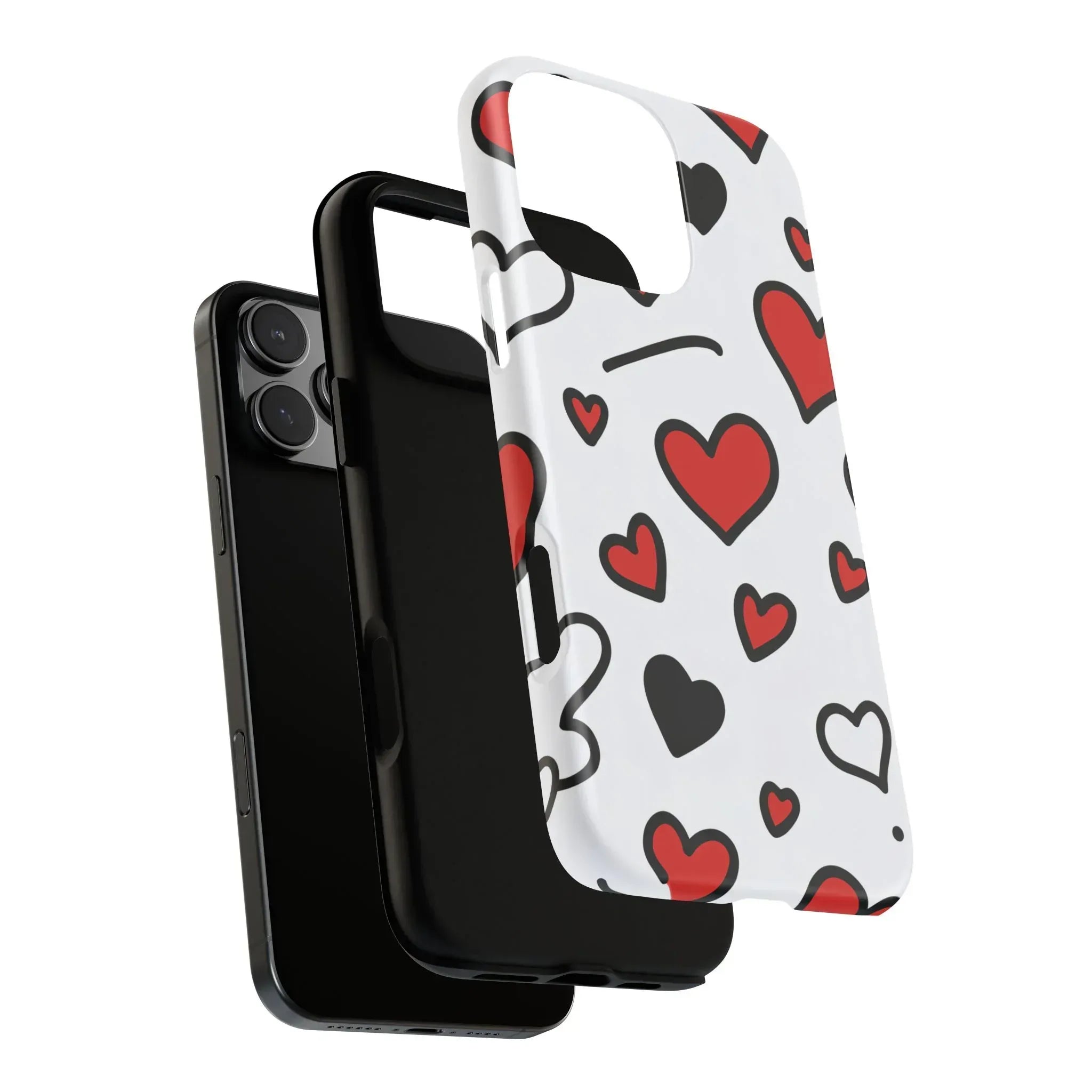 Scattered Hearts Phone Case for iPhone 11-17 and Galaxy S10-S25 - KARARMDESIGN