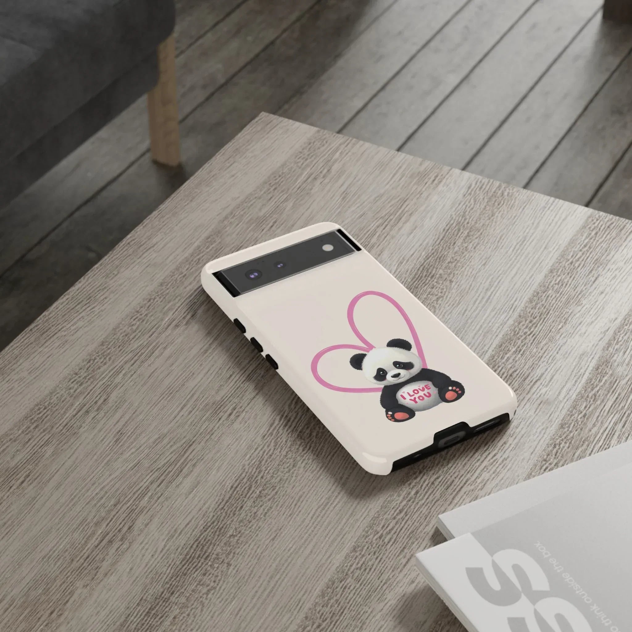 Cute Panda Heart Love Phone Case for Google Pixel up to 9 - KARARMDESIGN