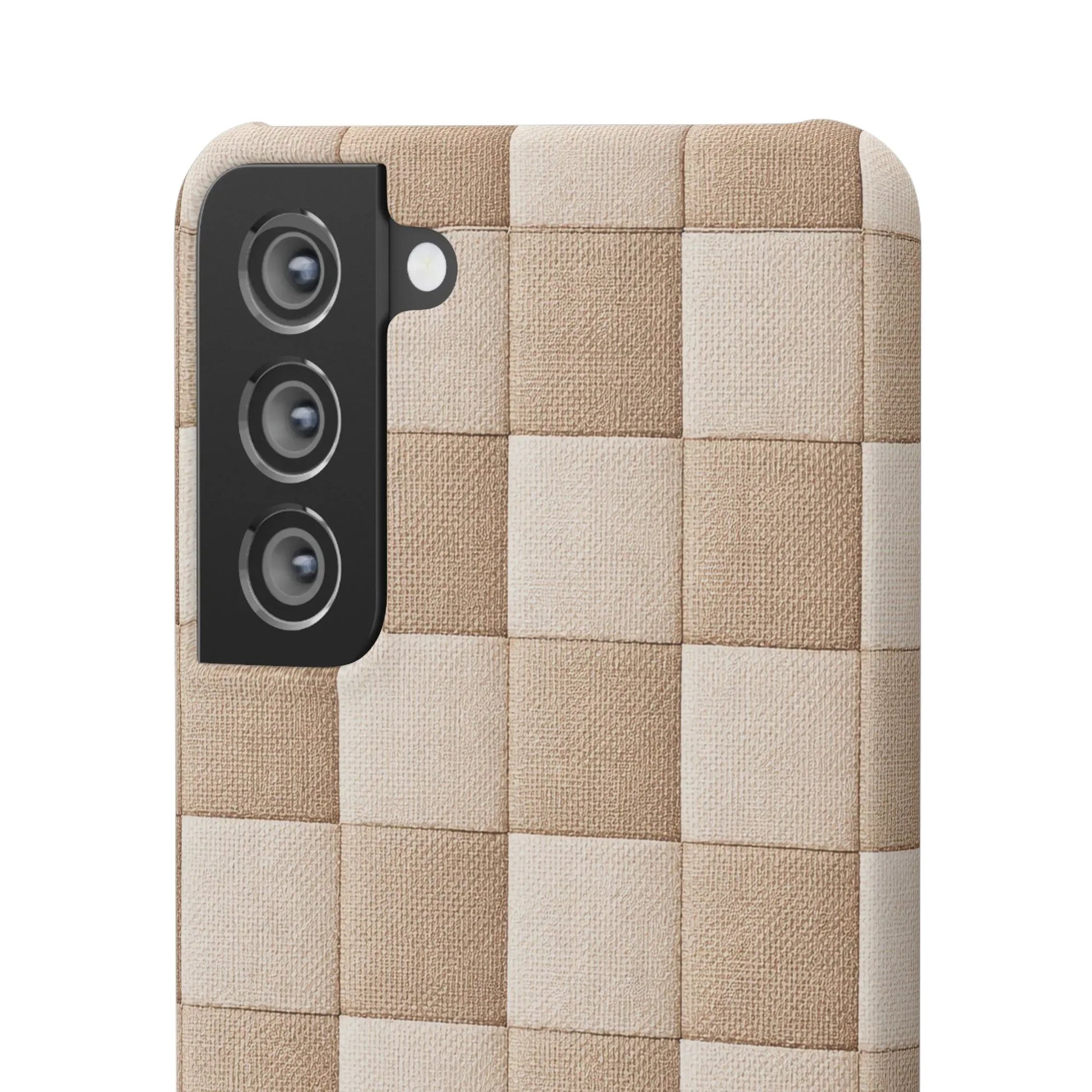 Beige Woven Phone Case for iPhone 11-17 and Galaxy S20-S25 - KARARMDESIGN