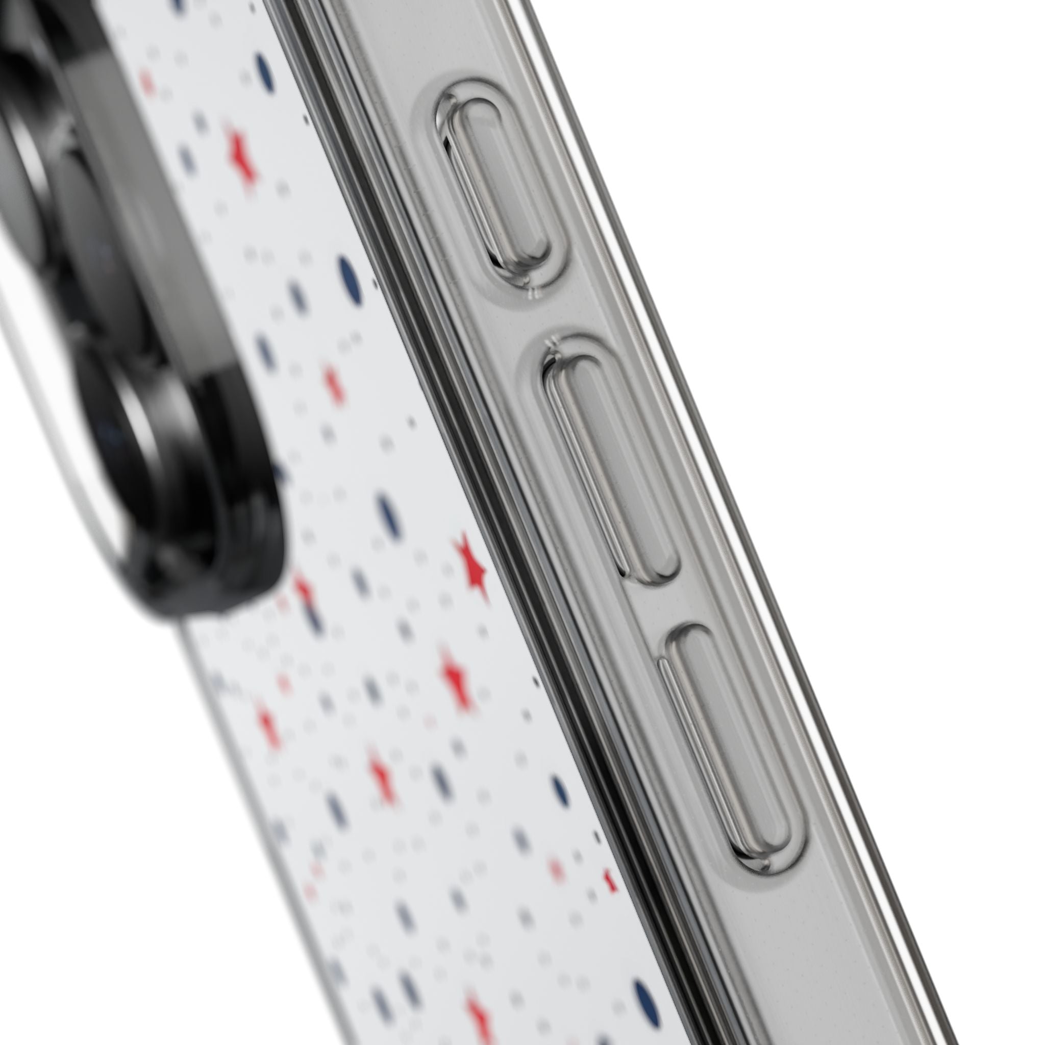 White Polka Dot & Stars Clear Case for iPhone & Samsung