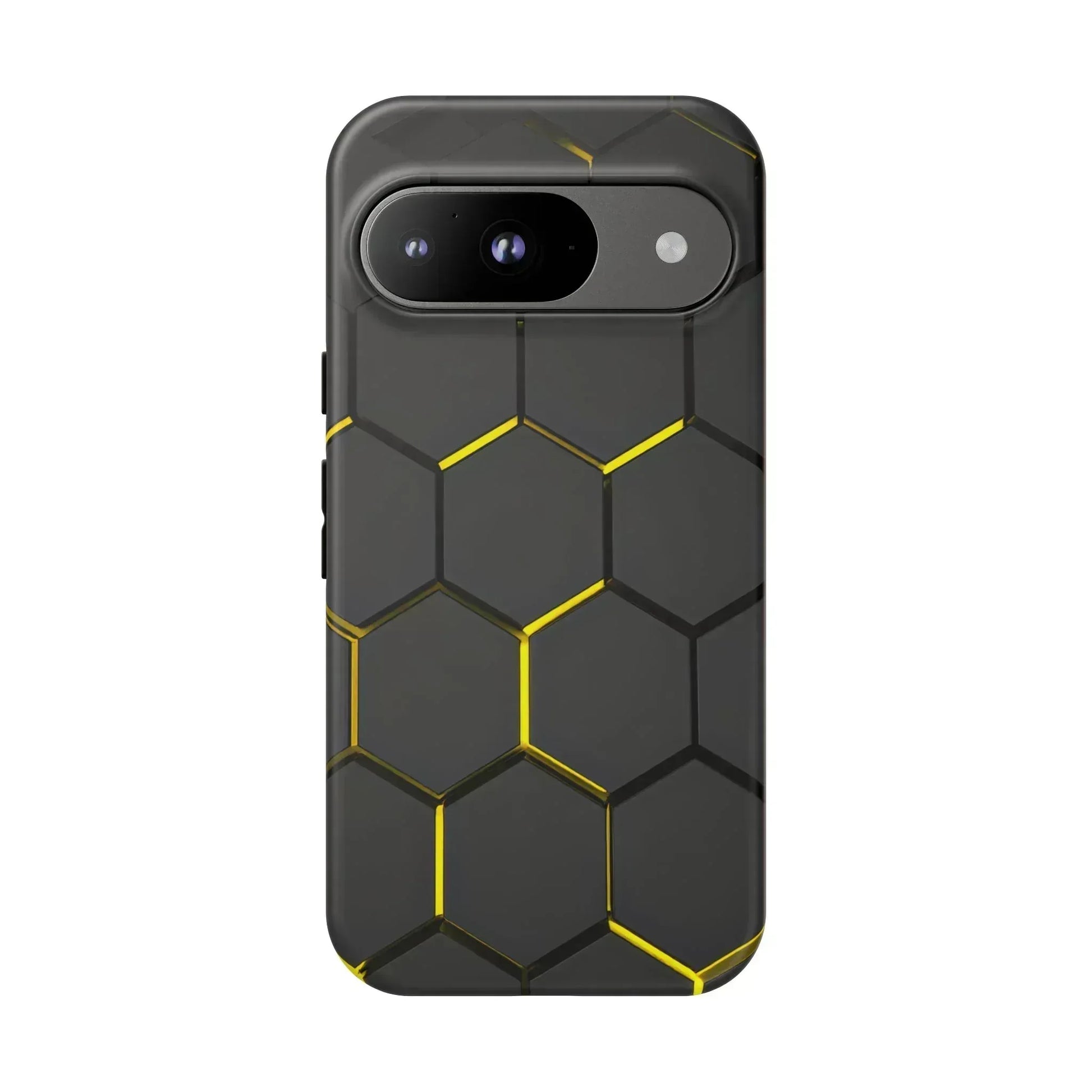 Black and Yellow Hexagon Geometric Tough Phone Case for Galaxy and Pixel - KARARMDESIGN