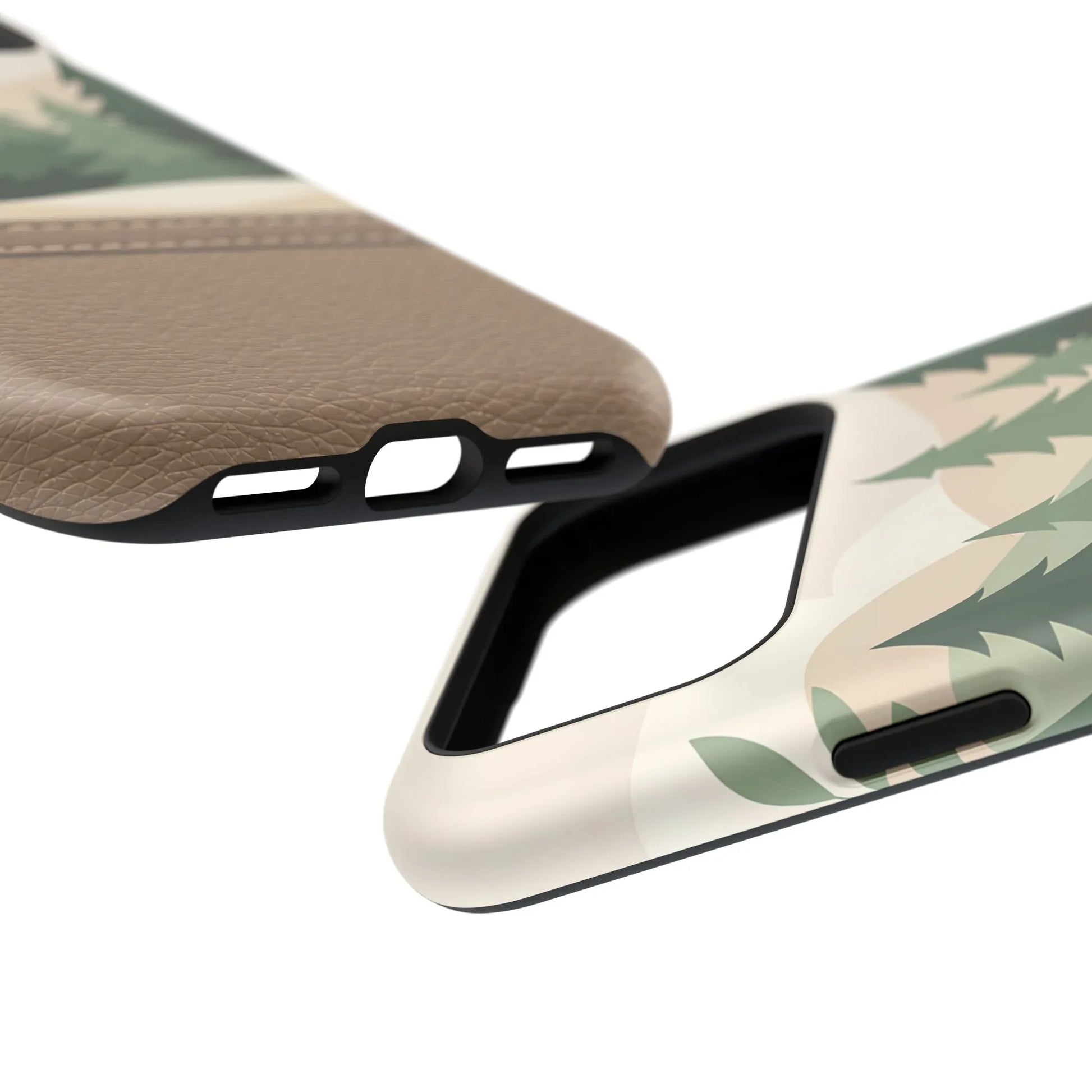 Forest Leather Phone Case for iPhone 11-17 and Galaxy S21-S25 - KARARMDESIGN