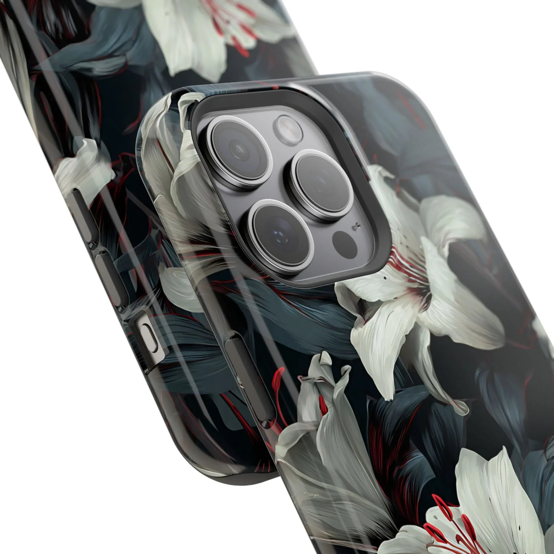 White Lily Floral Phone Case for iPhone 13-17 - KARARMDESIGN