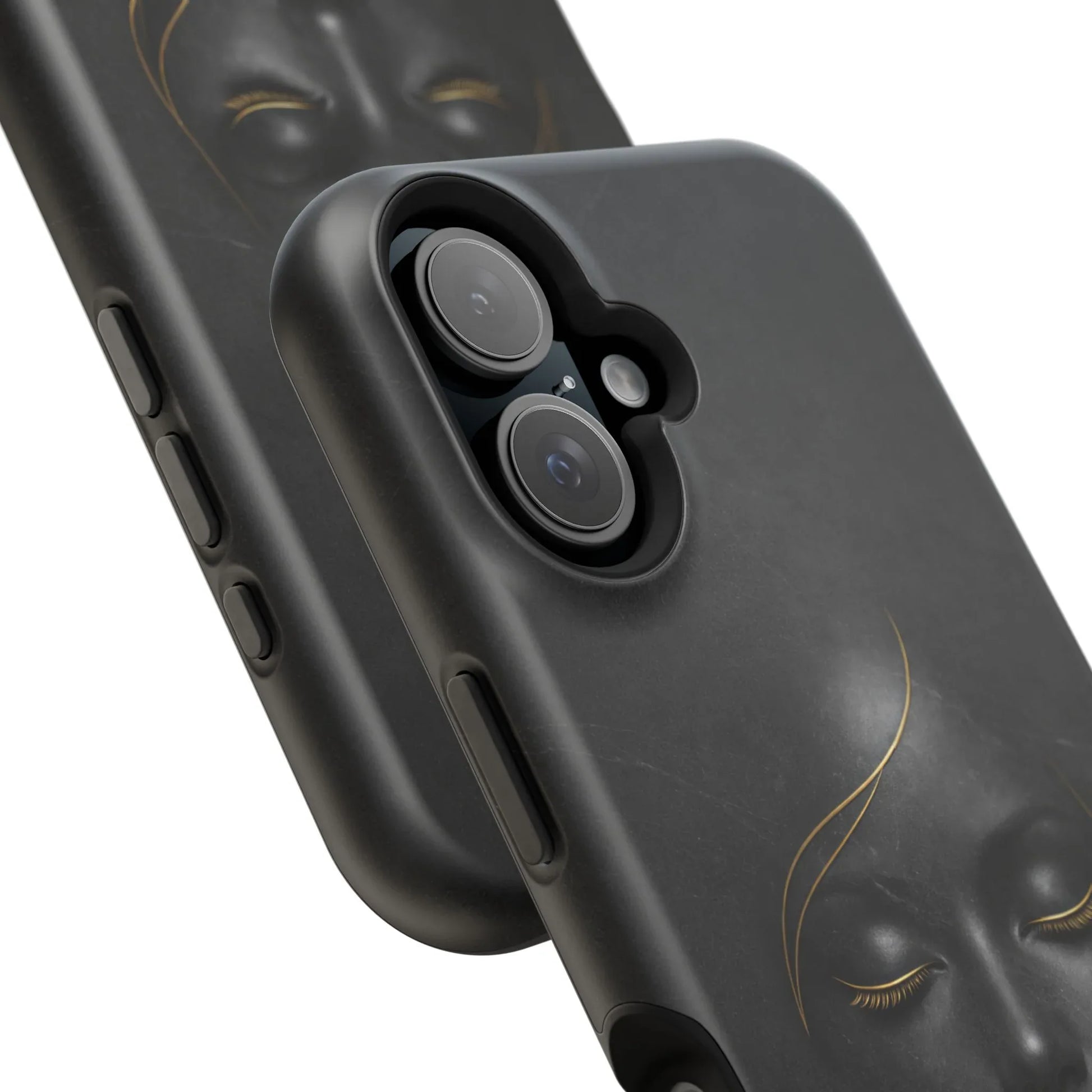 Black Gold Face Phone Case for iPhone 13-17 - KARARMDESIGN