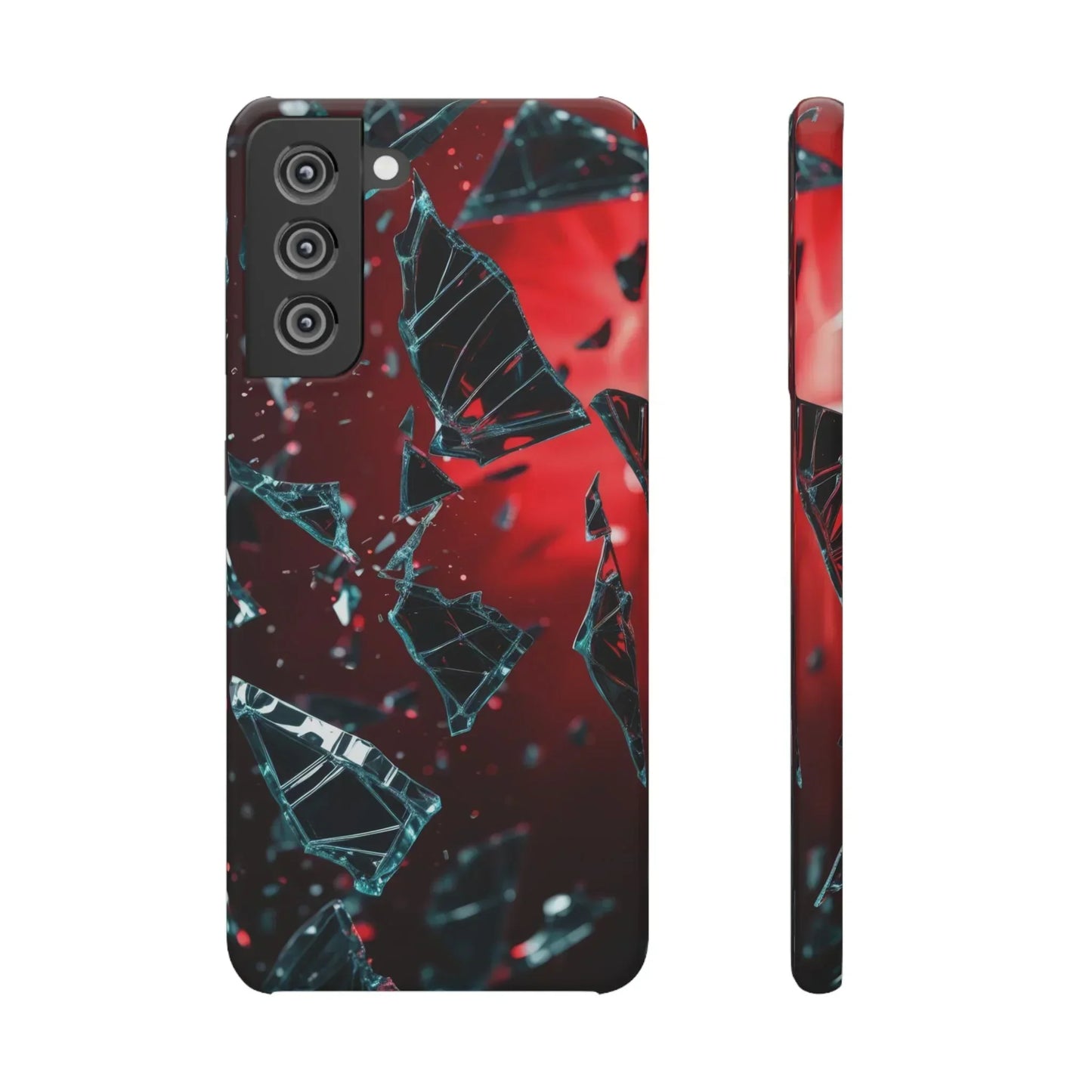 "Crimson Impact" Realistic Glass Shard Snap Phone Case for iPhone 7-16 and Samsung Galaxy S10-S24 Models - KarArmDesign